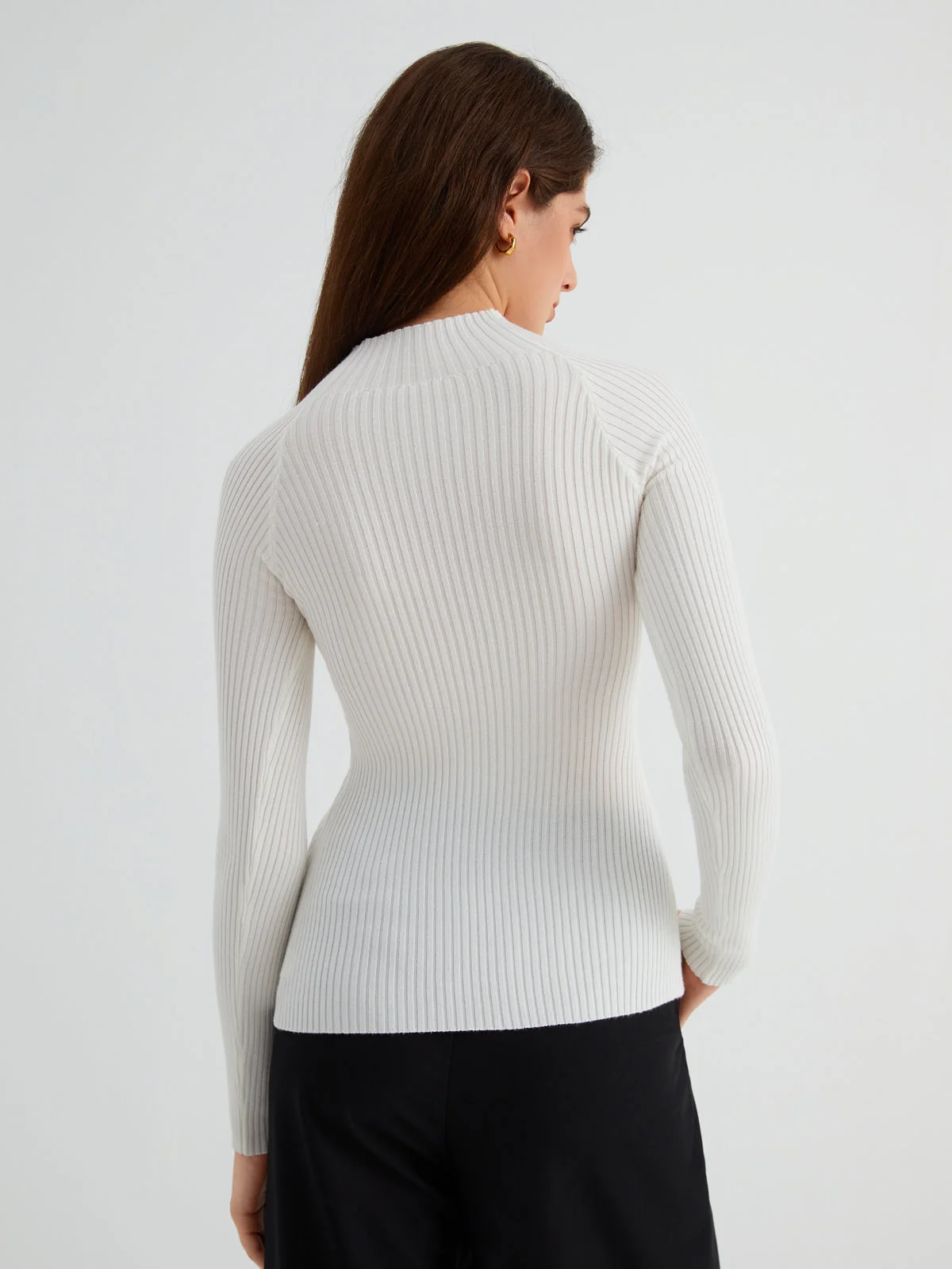 Twist Cutout Rib Trendy Long Sleeve Top - Image 10