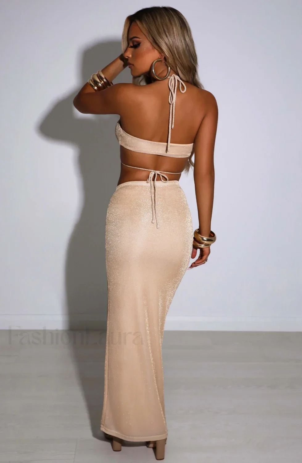 Ariela Maxi Skirt Trendy - Gold Sparkle - Image 7