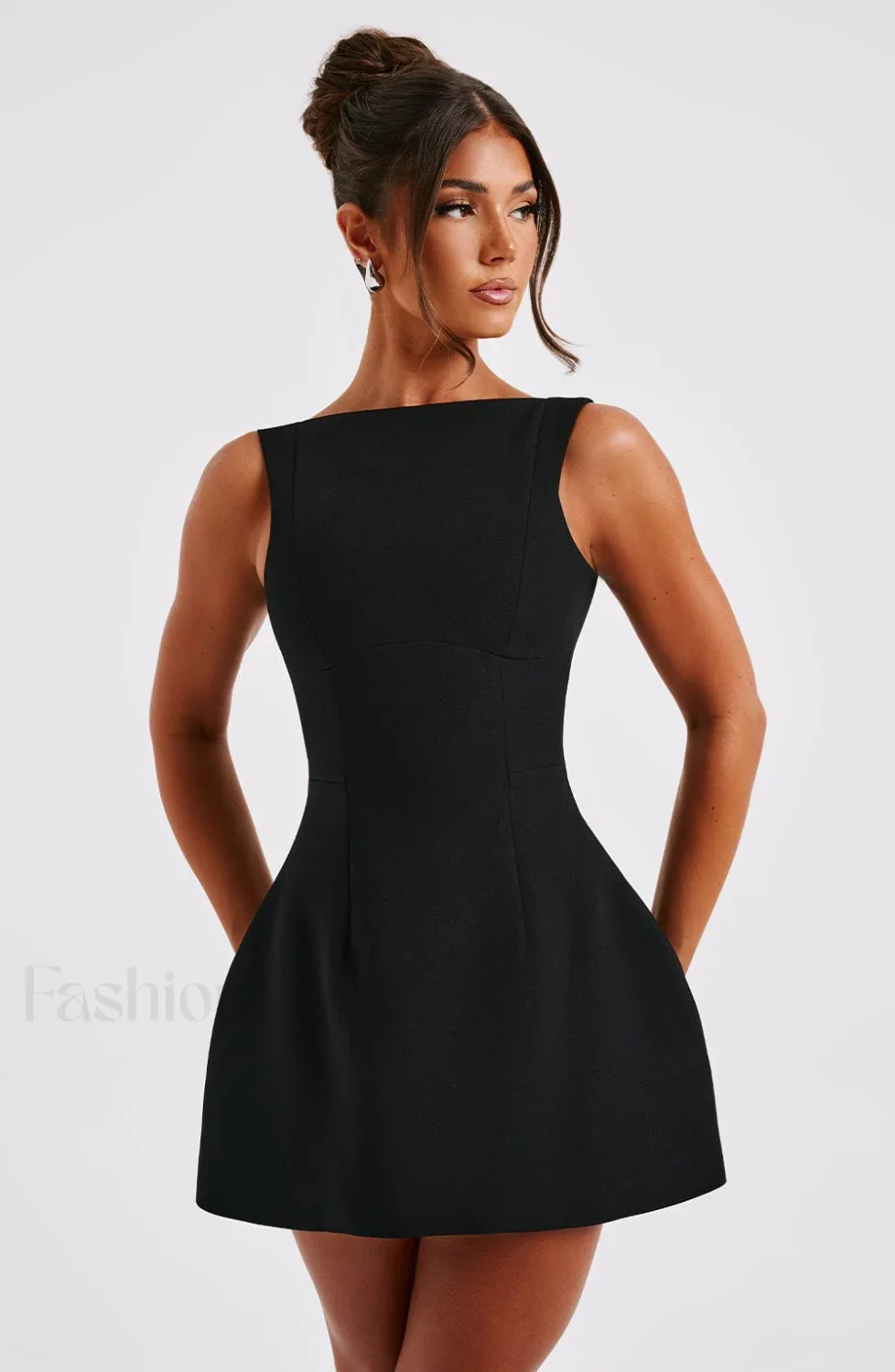 Alana Mini Graceful Dress - Black - Image 8