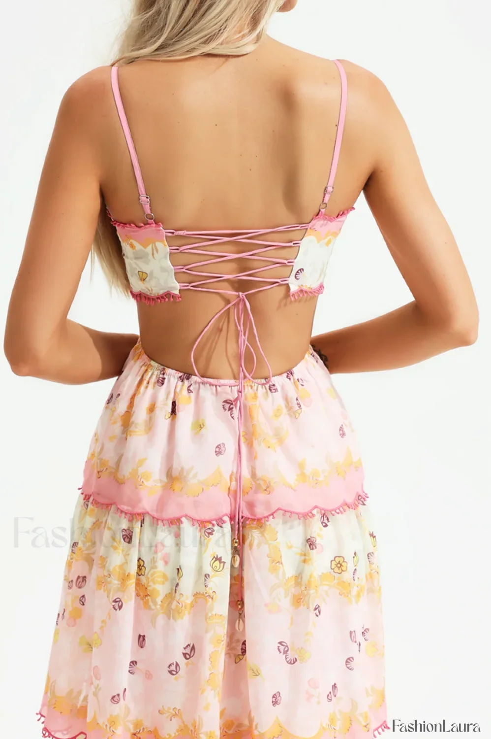 Floral Cami Tiered Charming Ruffle Hem Dress - Image 18