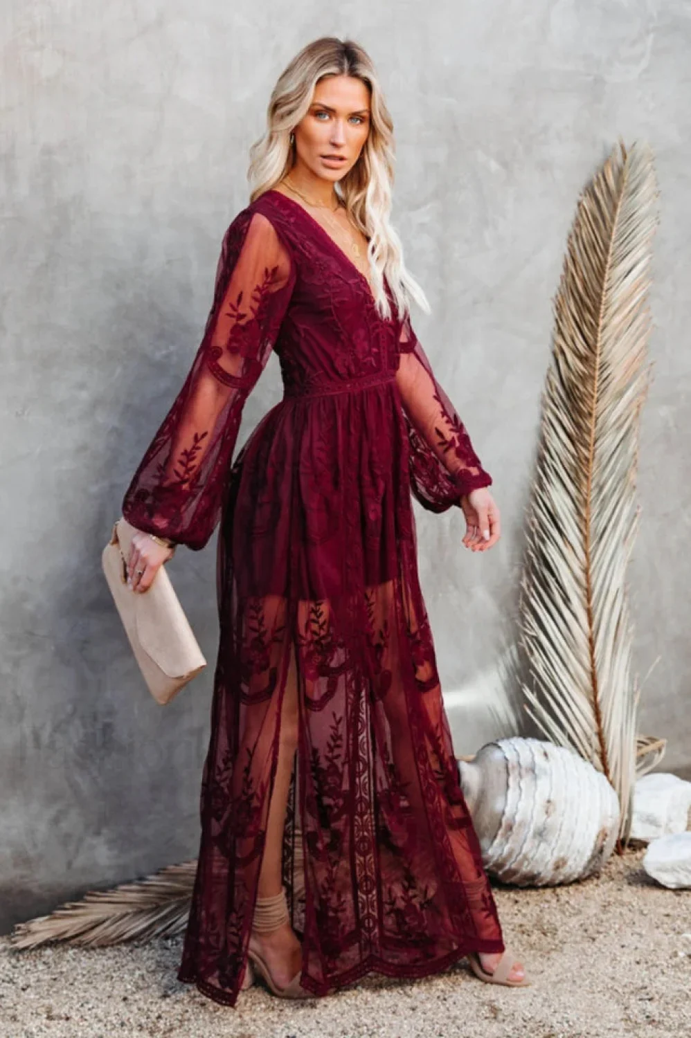 Boho Lace Stylish Maxi Dress - Image 12