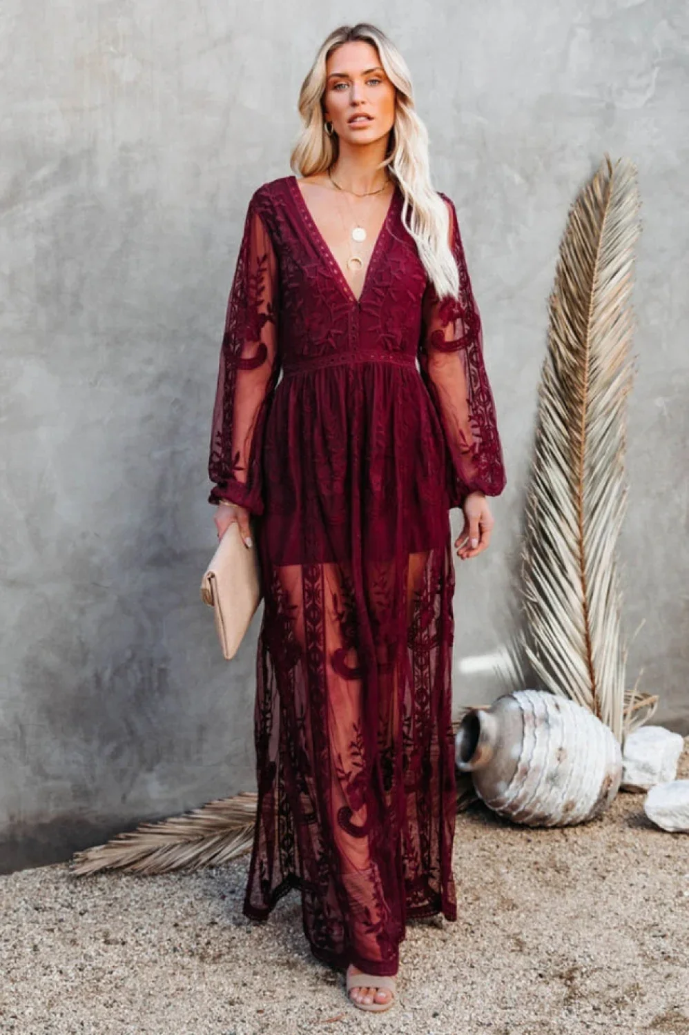 Boho Lace Stylish Maxi Dress - Image 8