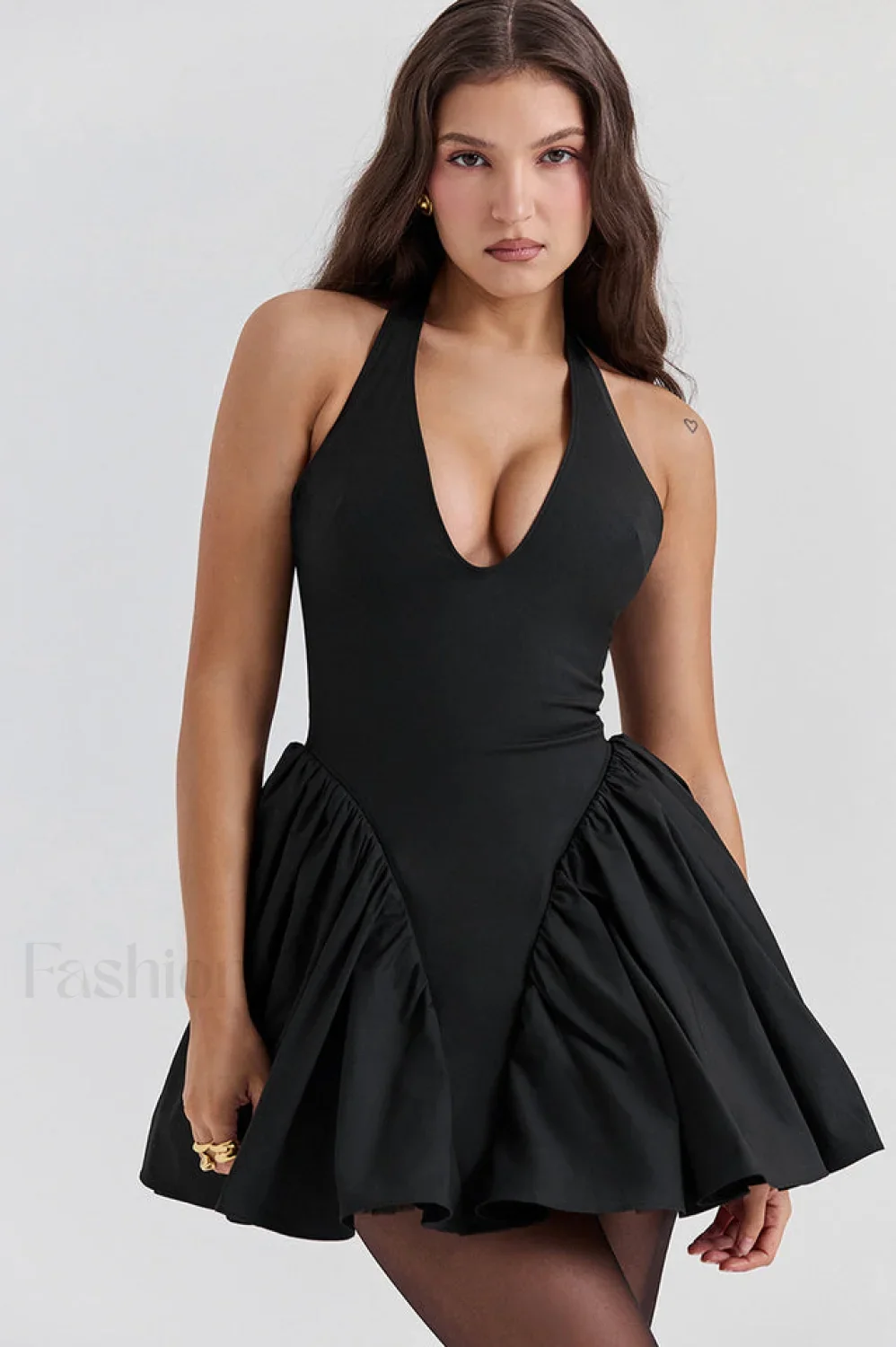 Valentia Halter Stylish Mini Dress - Image 28