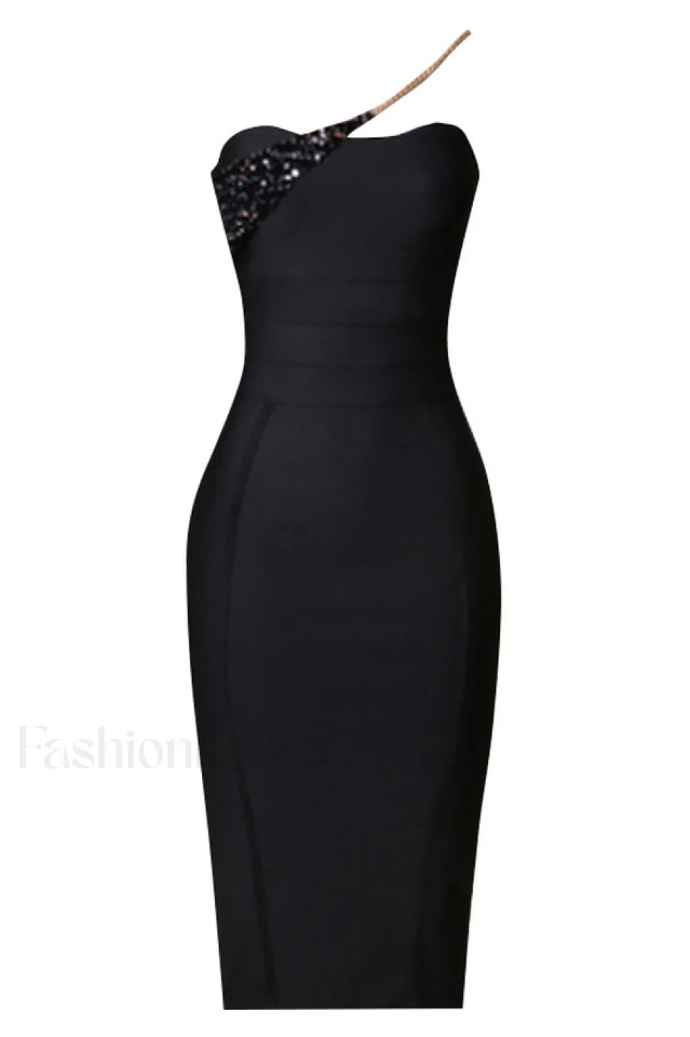 Savina One Shoulder Charming Midi Bandage Dress - Image 20
