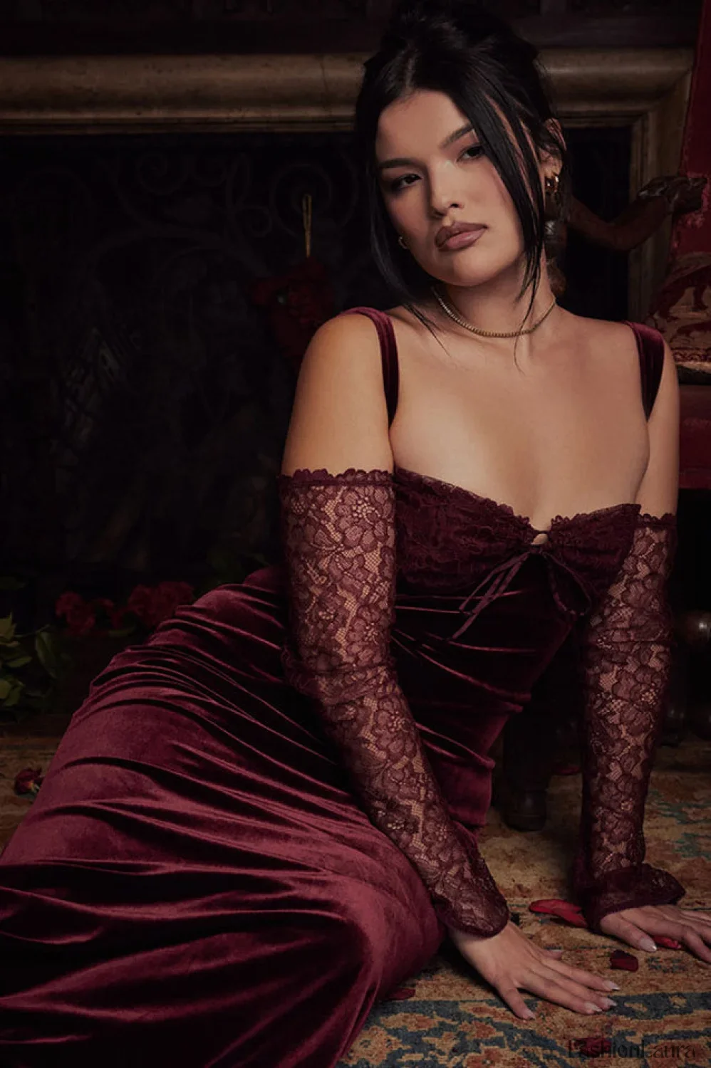Kaia Evening Stylish Velvet Maxi Dress - Image 11