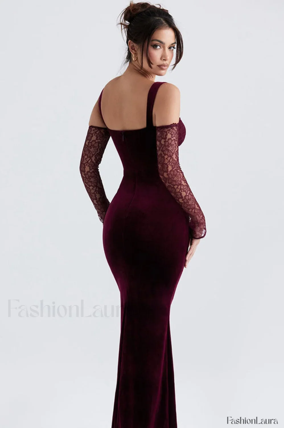 Kaia Evening Stylish Velvet Maxi Dress - Image 13