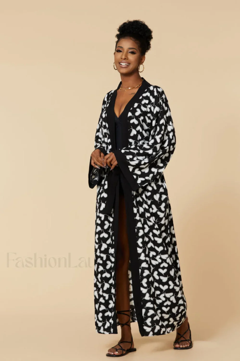 Print Belted Stylish Kimono Dress - Image 36