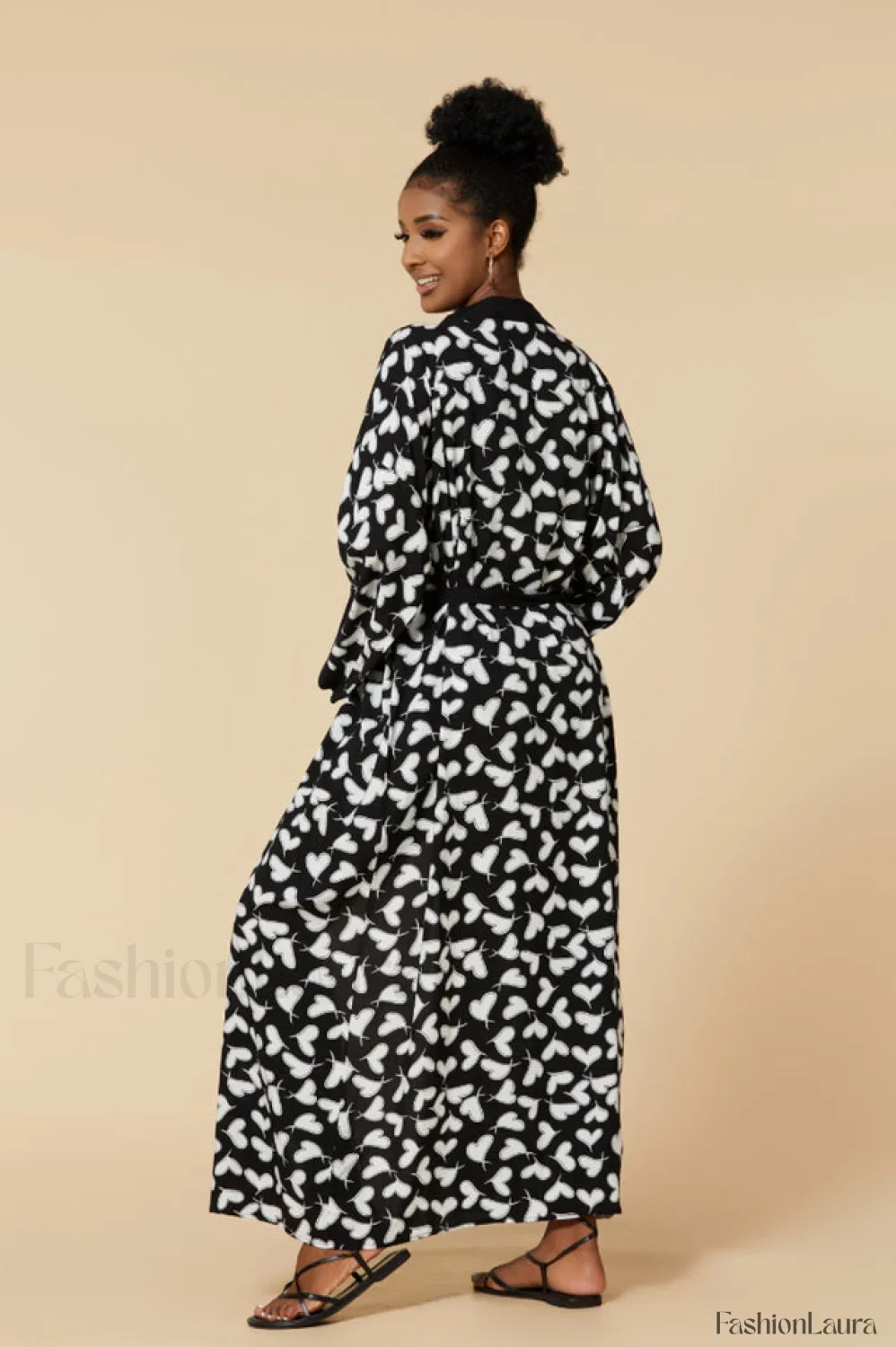 Print Belted Stylish Kimono Dress - Image 70