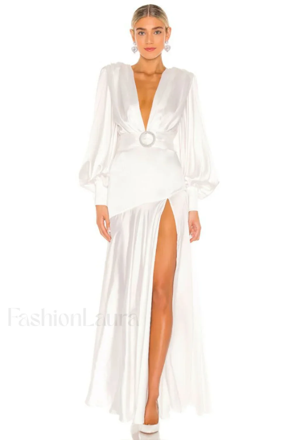 Michele Satin Stylish Formal Maxi Dress - Image 6