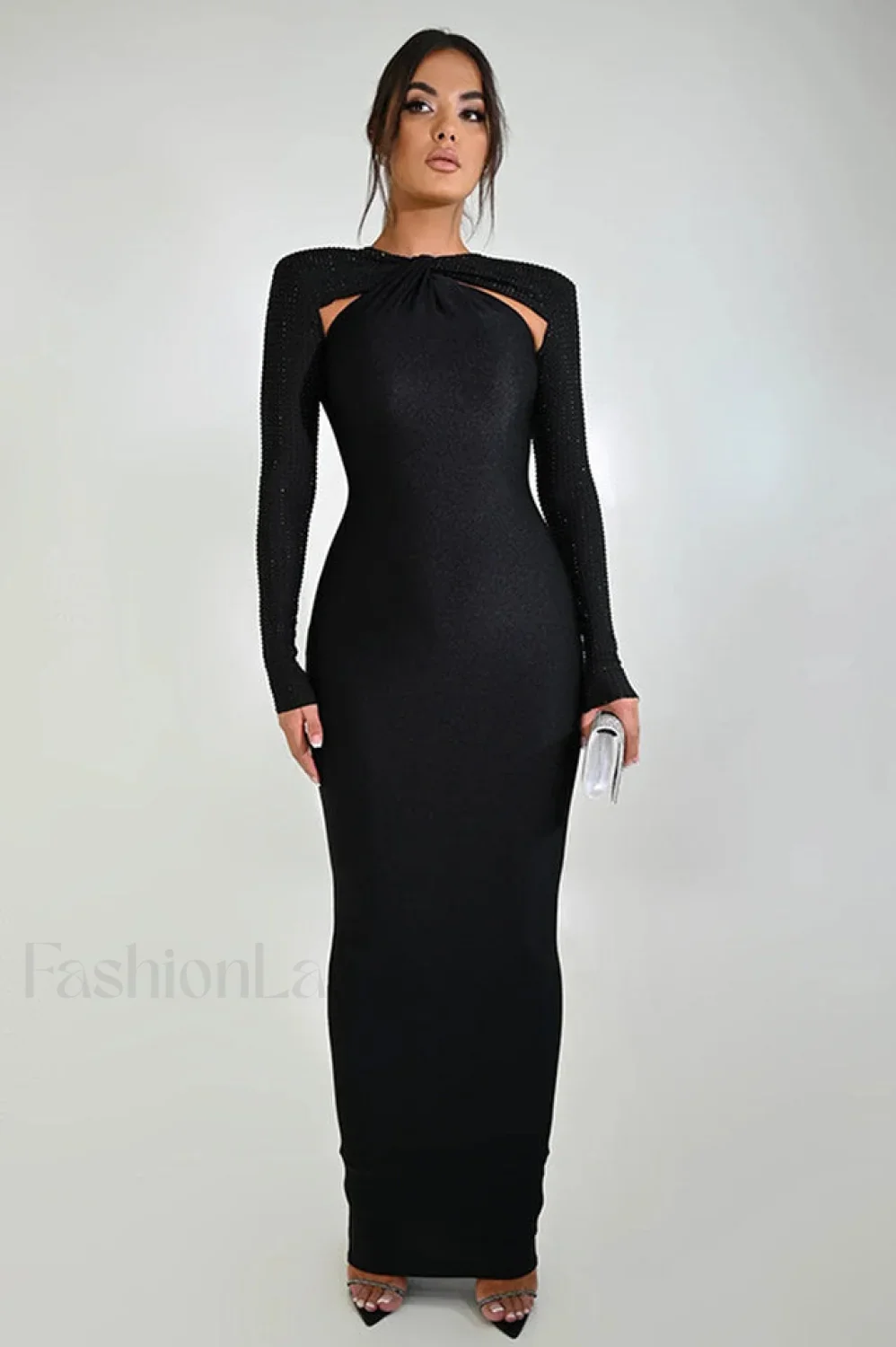 Megan Long Stylish Sleeve Patchwork Dress - Image 17