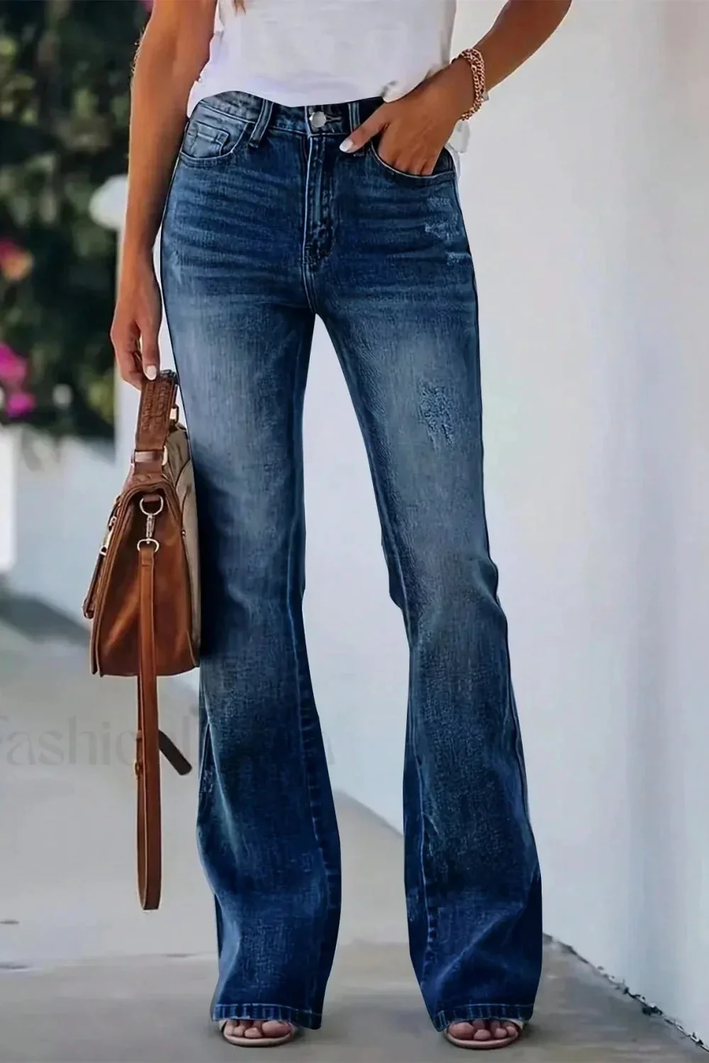 High Waist Flared Denim Jeans - Image 18