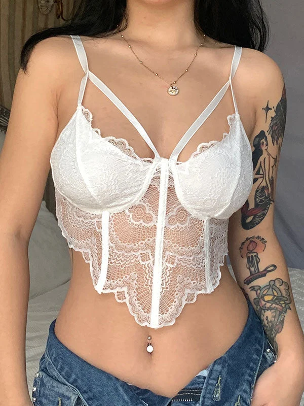 Irregular Lace Corset Top - Image 13