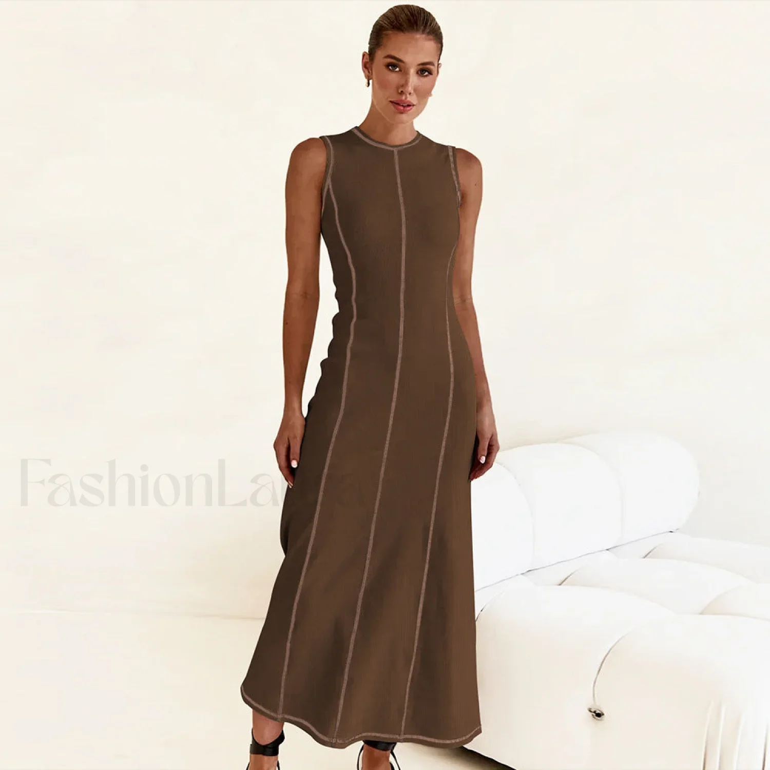 Knit Sleeveless A-Line Retro Work Dress - Image 22
