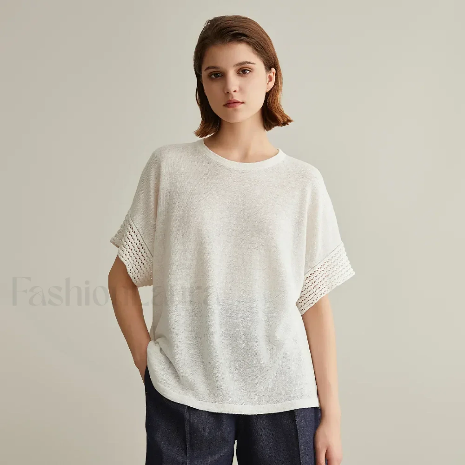 Knitted Pullover Linen Sweater T-Shirt - Image 8