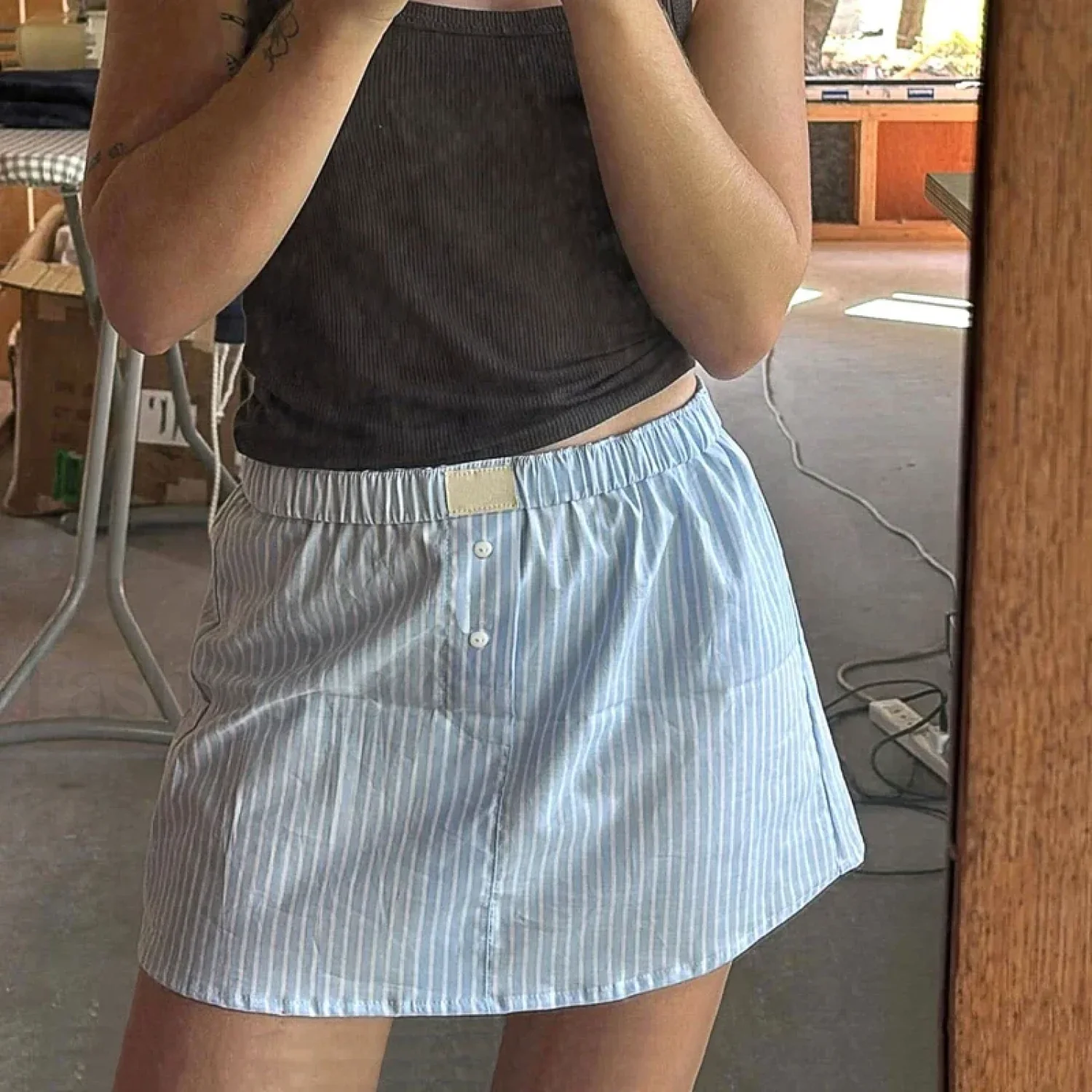 Korean Plaid Boxer Mini Skirt - Image 13