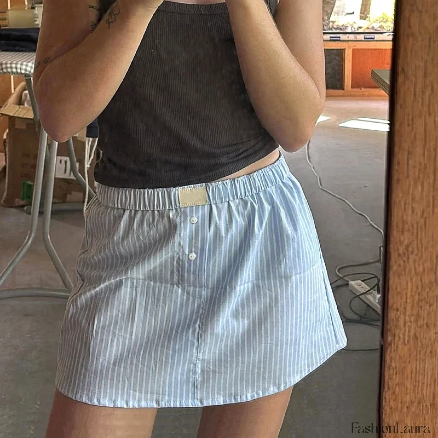 Korean Plaid Boxer Mini Skirt - Image 20