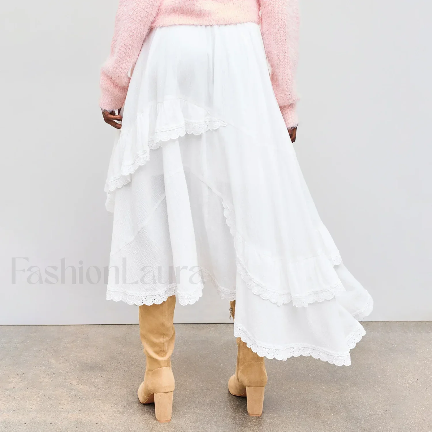 Lace Patchwork Midi Skirt - Image 8