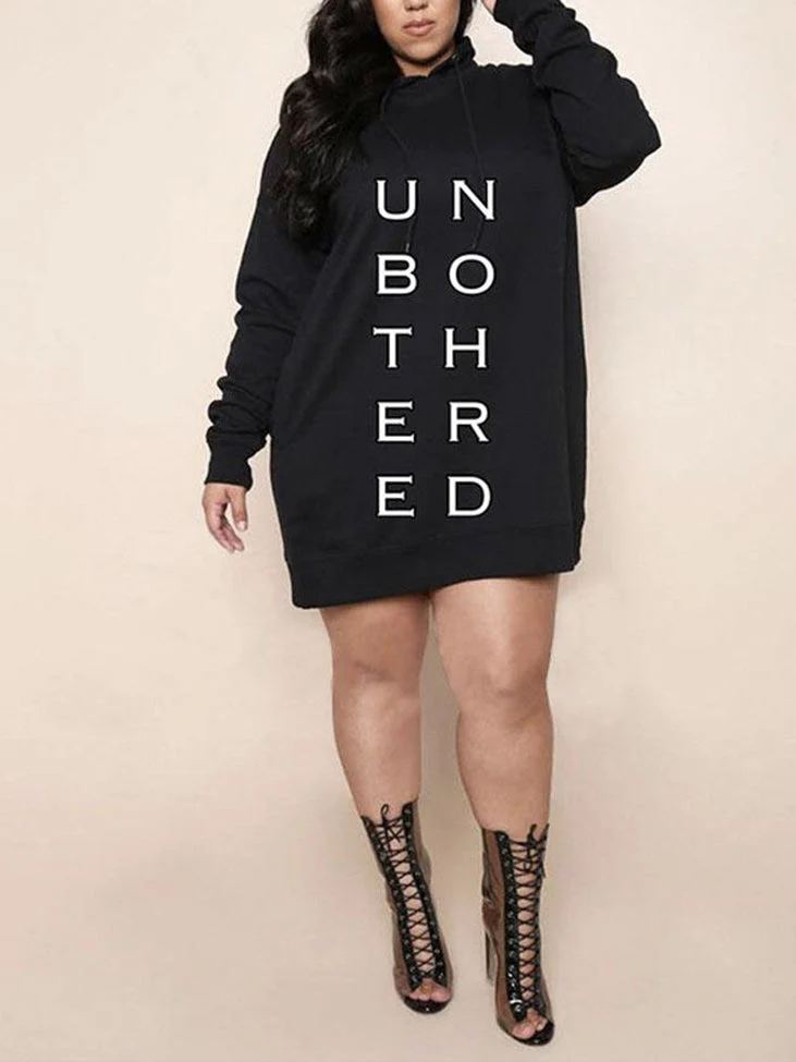 Letter Print Hoodie Mini Dress - Image 19