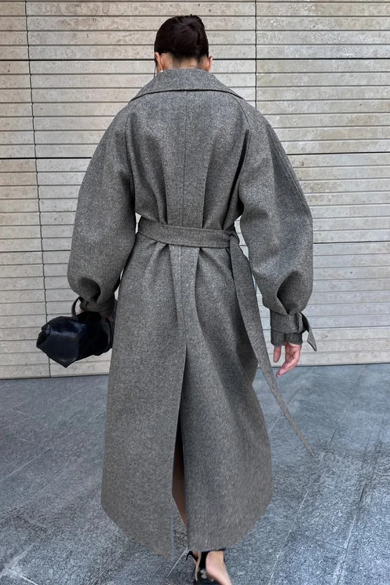Long Belted Relaxed Overcoat - Image 4