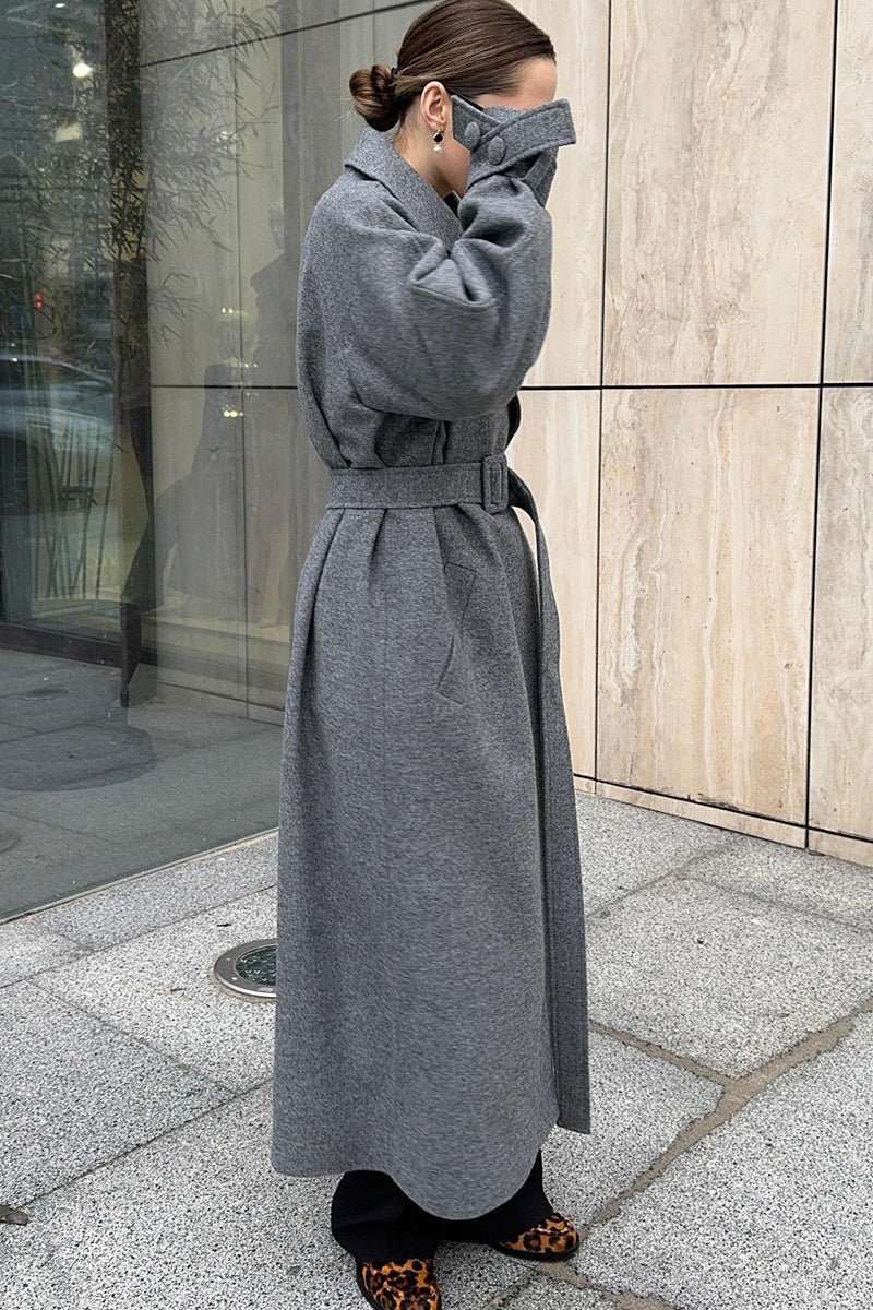 Long Belted Relaxed Overcoat - Image 6