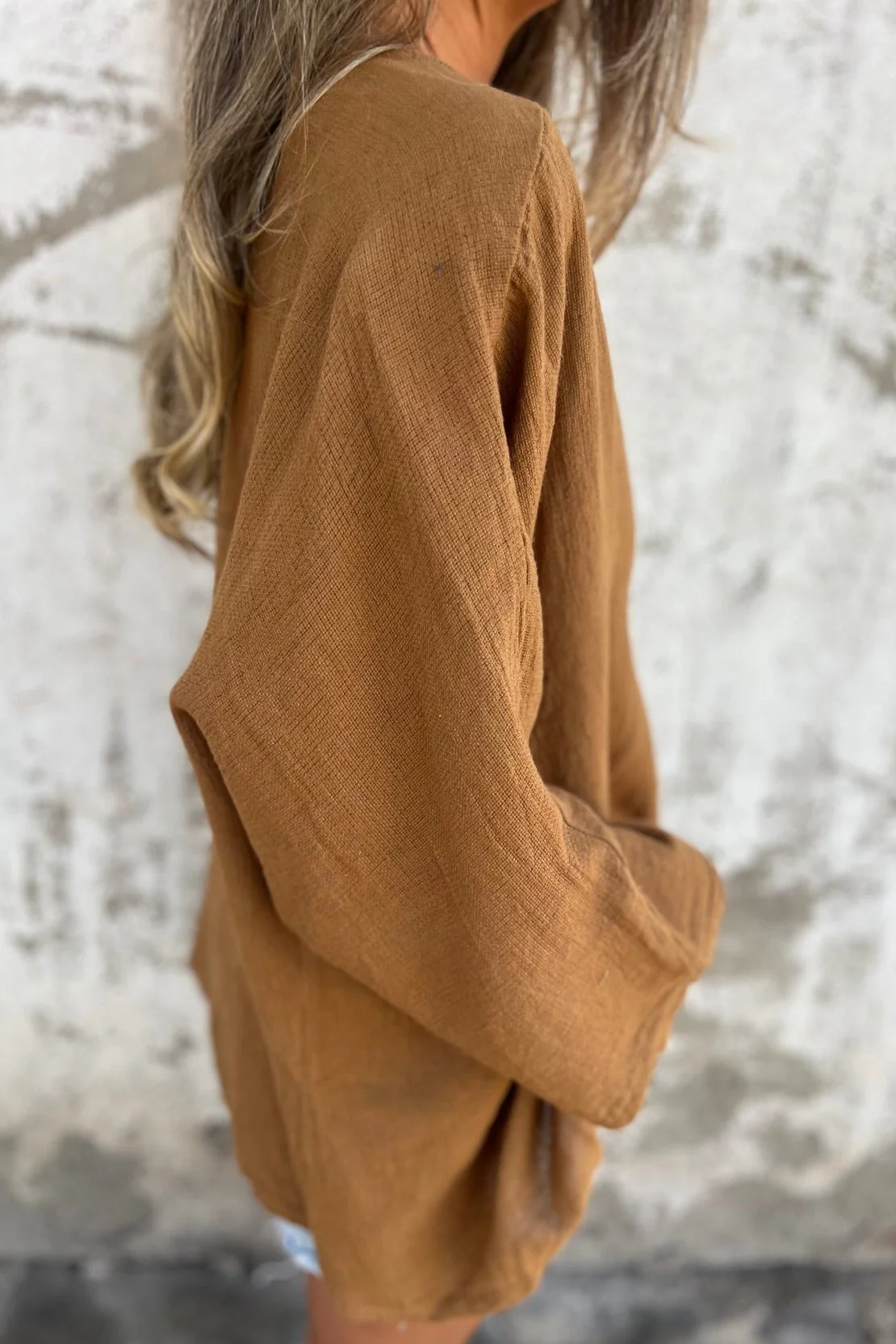 Loose Fit V Neck Long Sleeve Cardigan - Image 19
