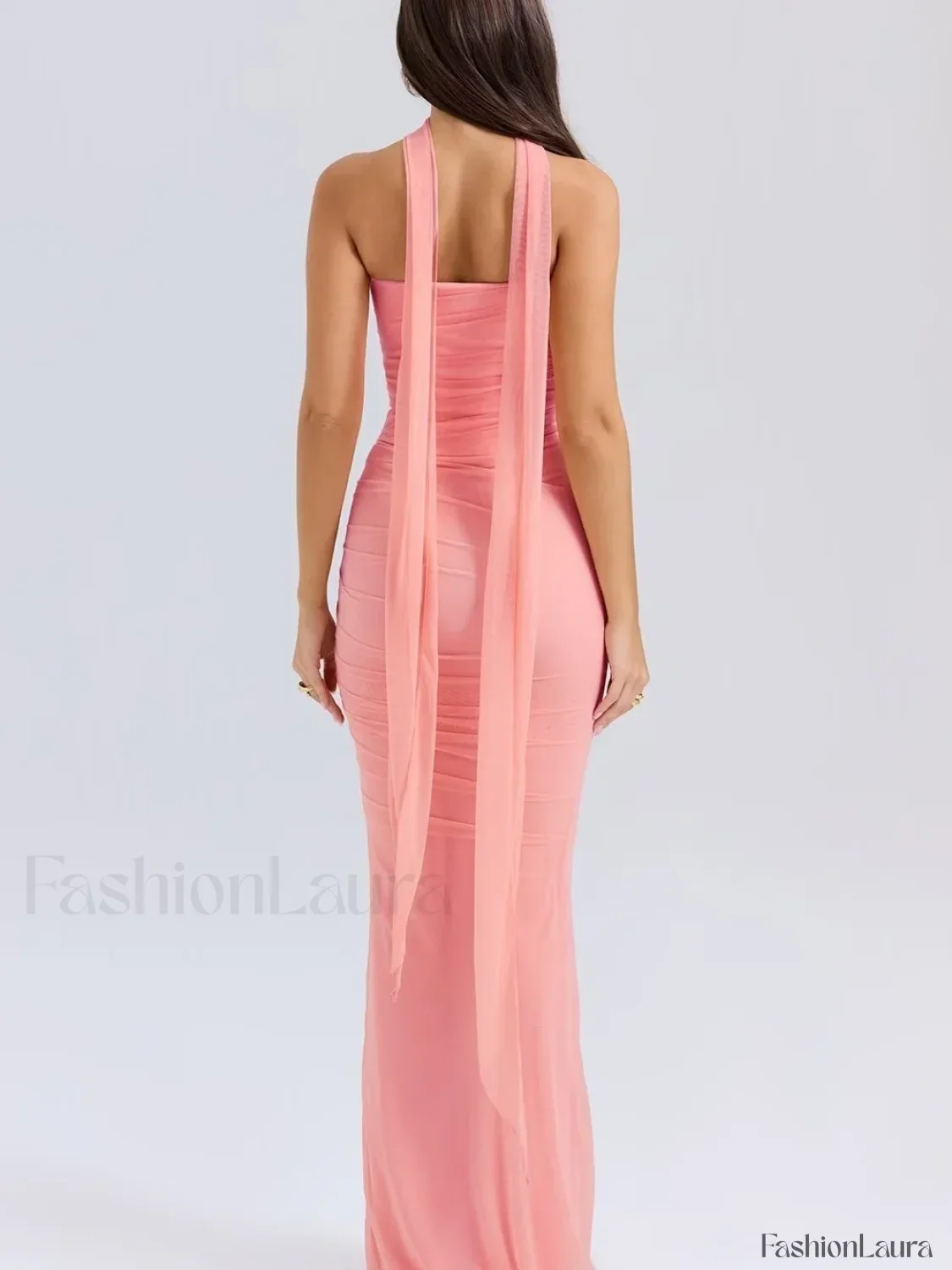 Mesh Patchwork Two Piece Maxi Dress - Image 9