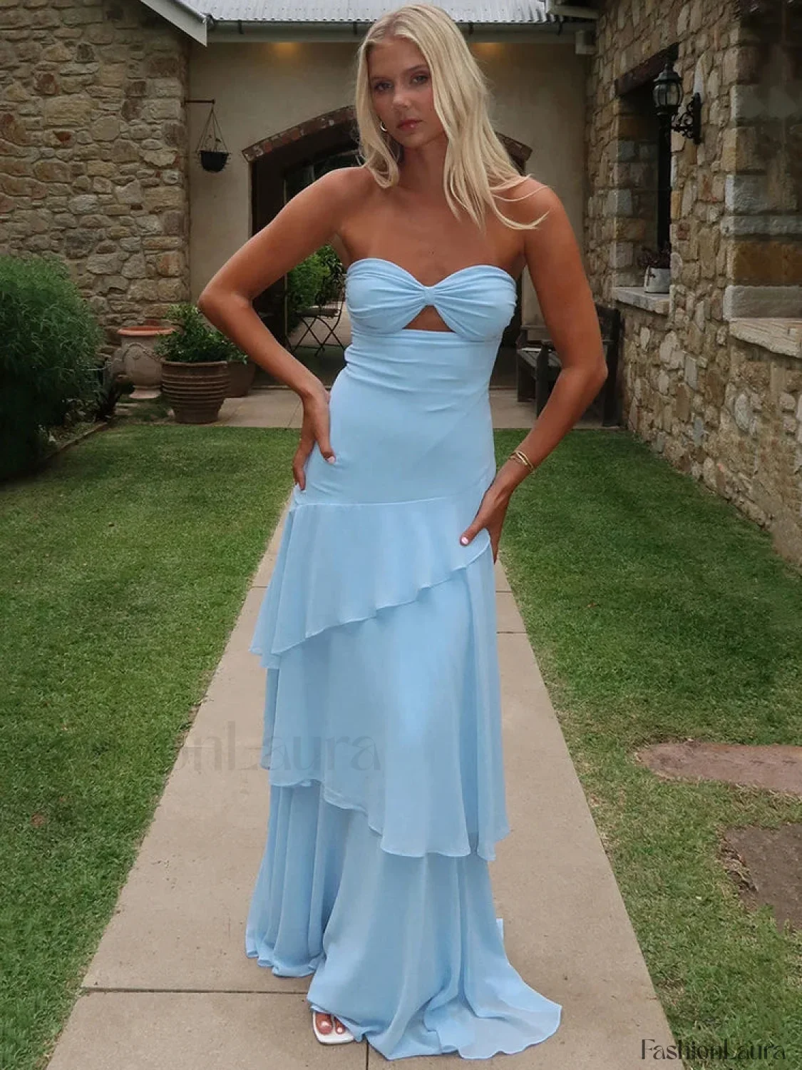 Off Shoulder Hollow Ruffle Maxi Dress - Image 14