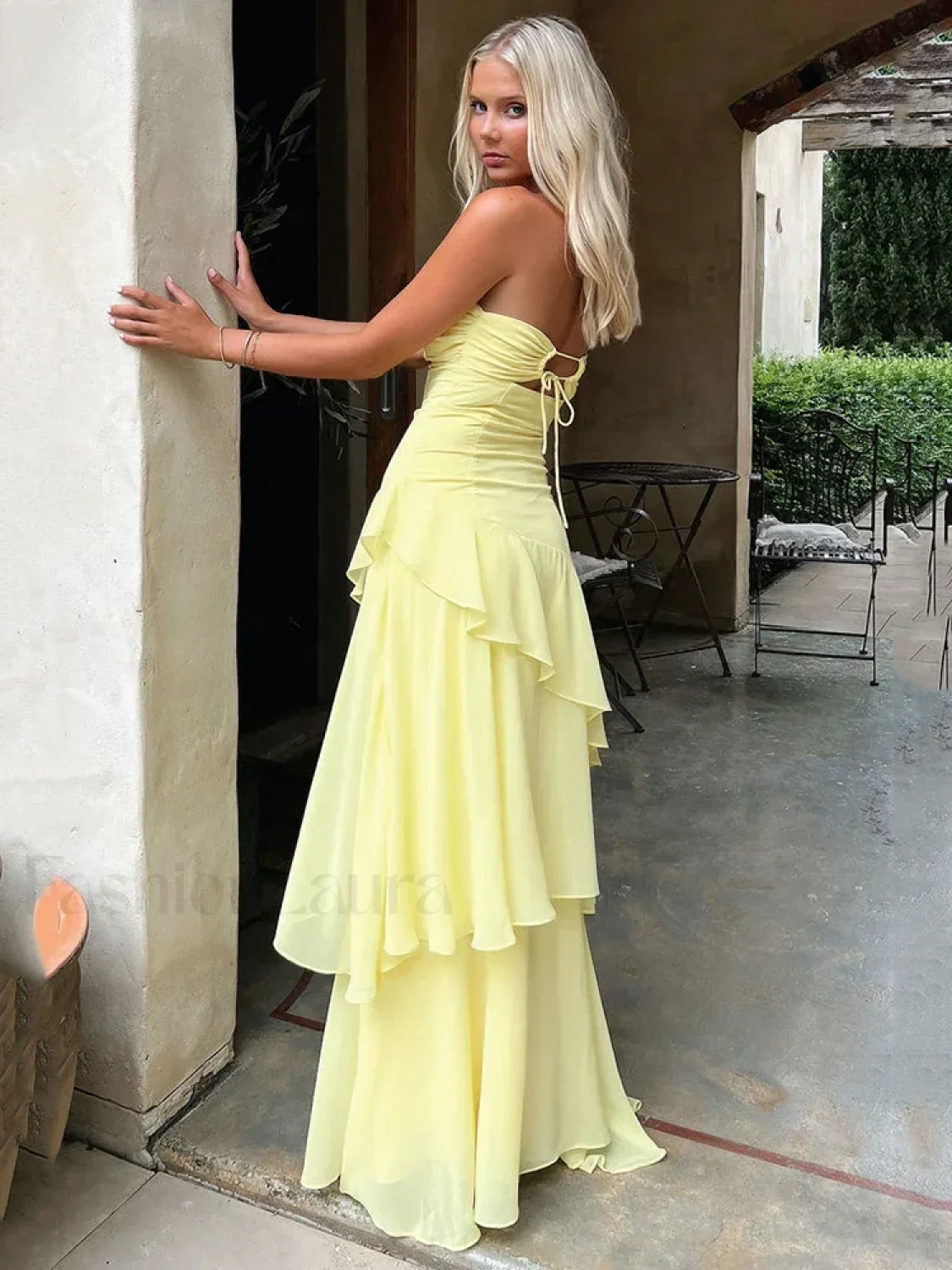Off Shoulder Hollow Ruffle Maxi Dress - Image 2