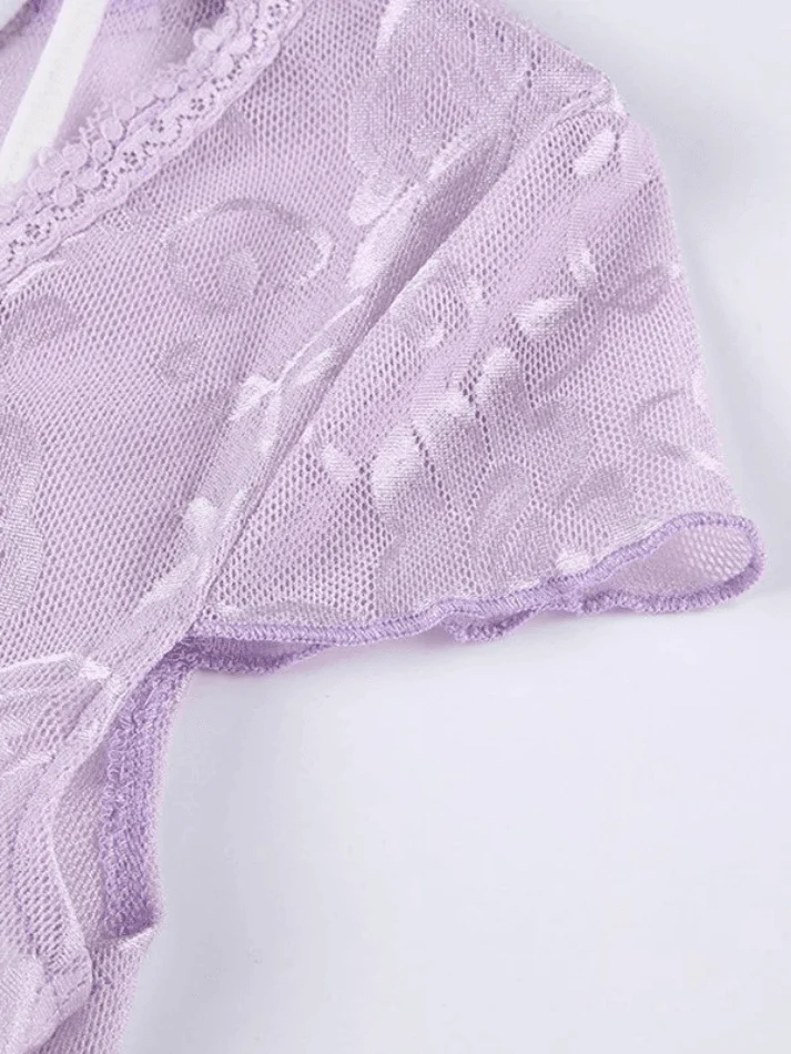 Patchwork Lace Crop Top - Image 7
