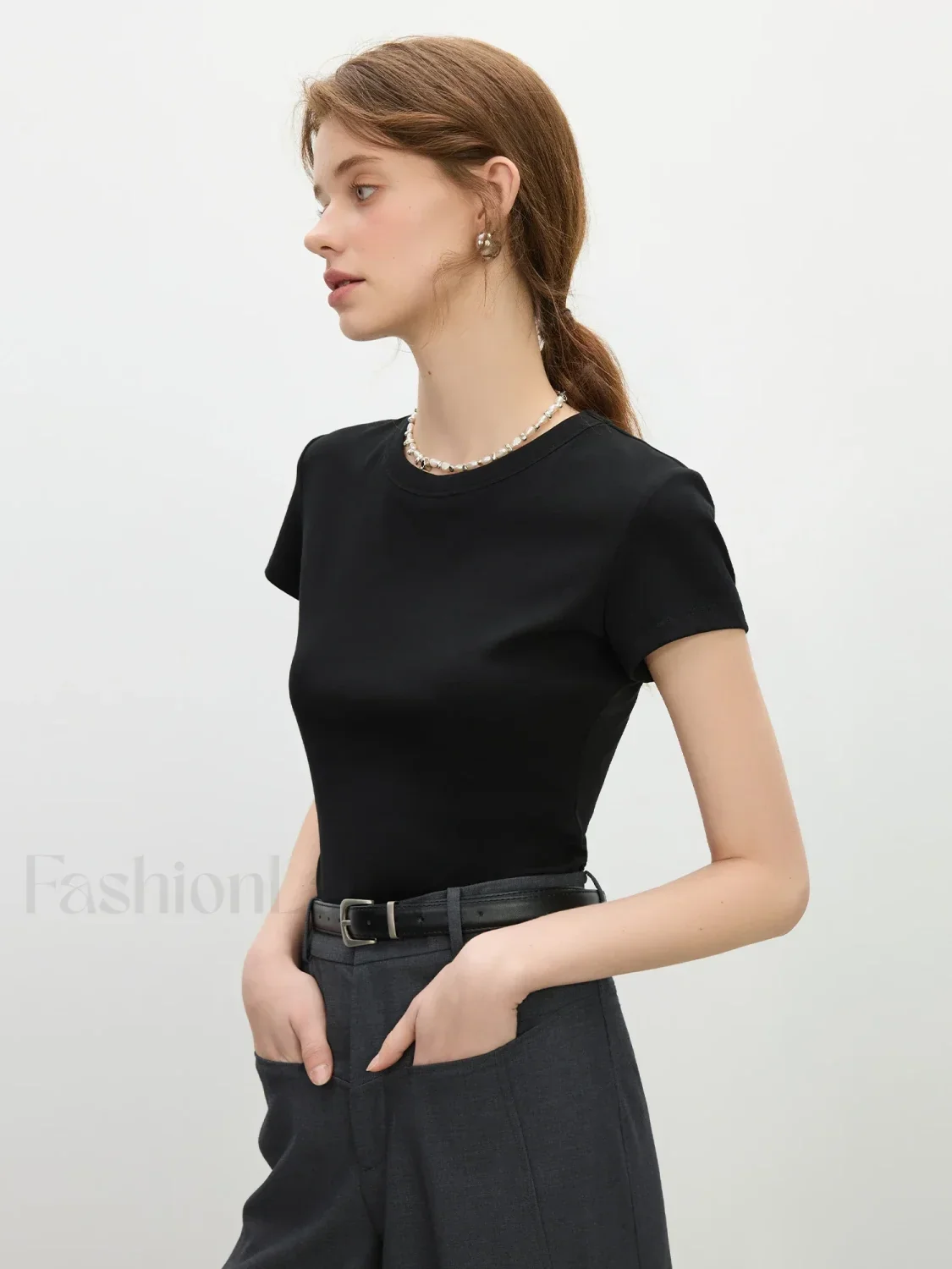 Pink Minimalist Slim Fit T-Shirt - Image 4