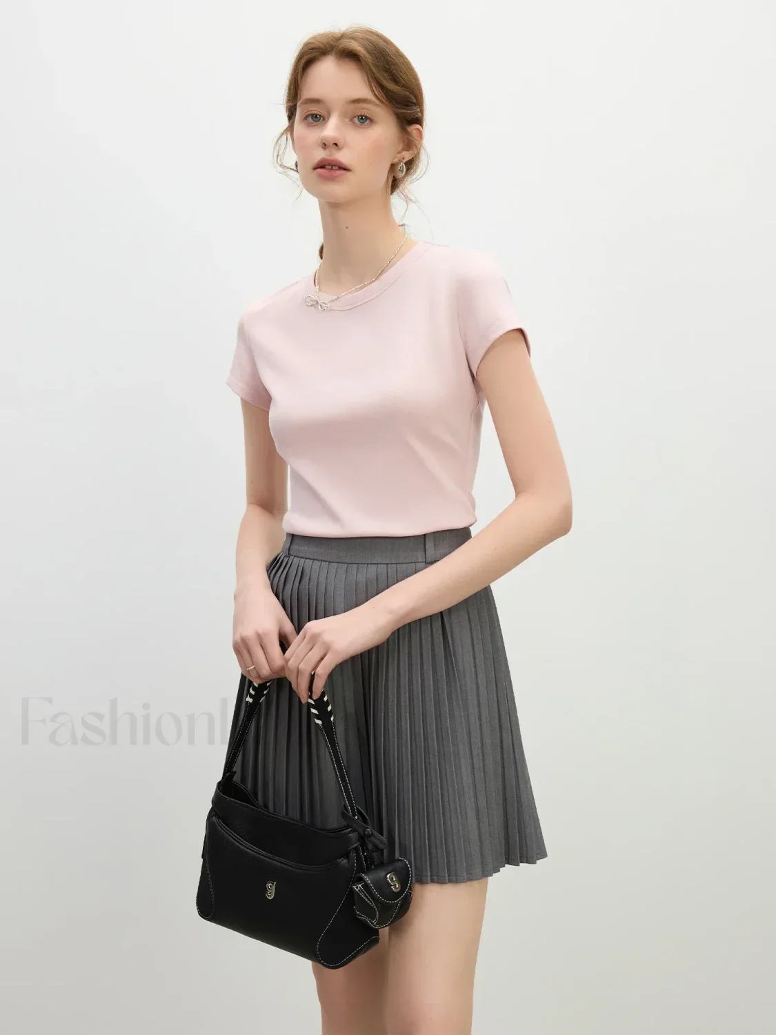 Pink Minimalist Slim Fit T-Shirt - Image 8