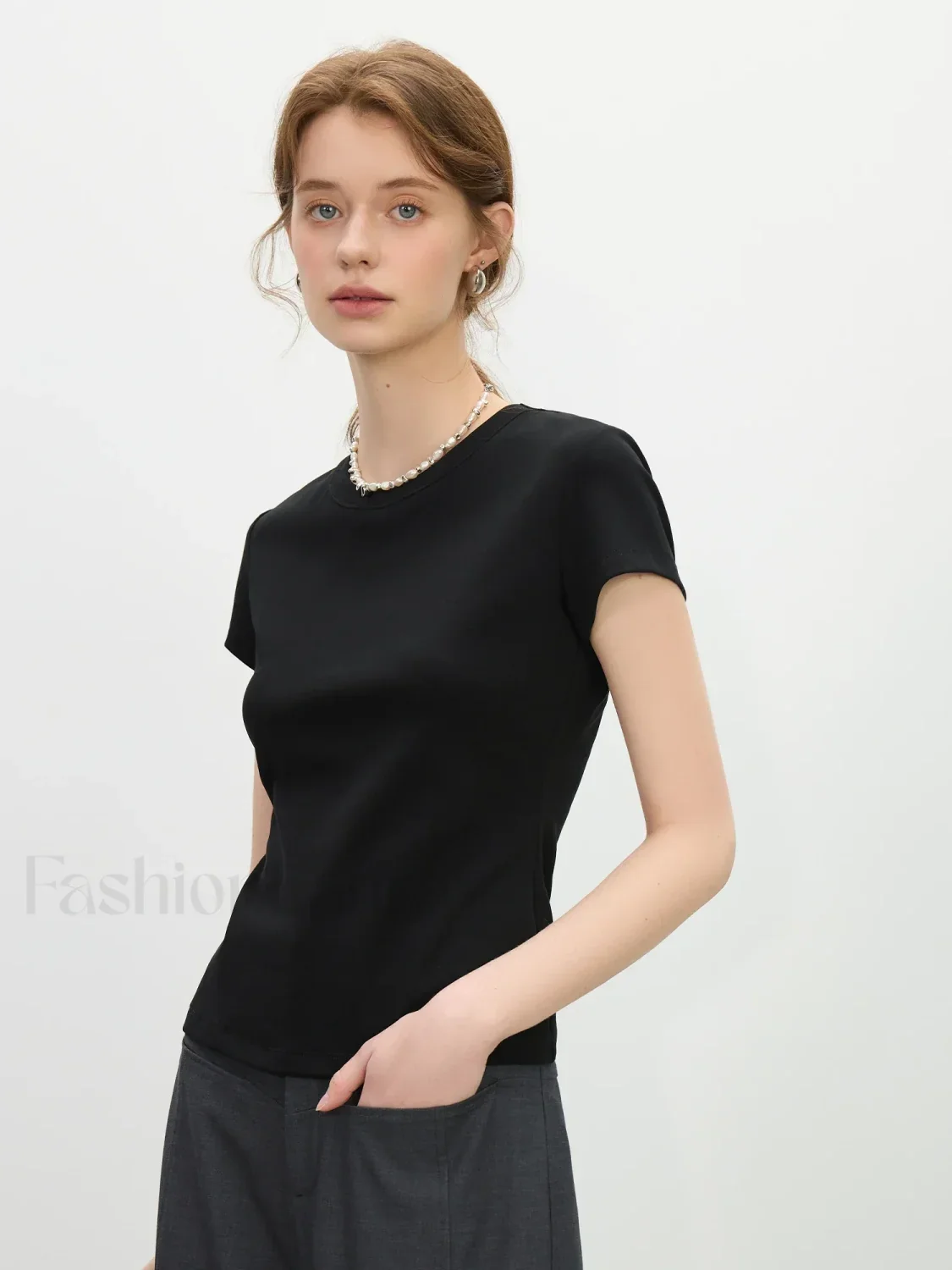Pink Minimalist Slim Fit T-Shirt - Image 9