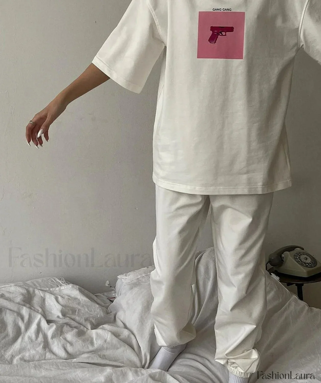 Pink Print Cotton T-Shirt - Image 5