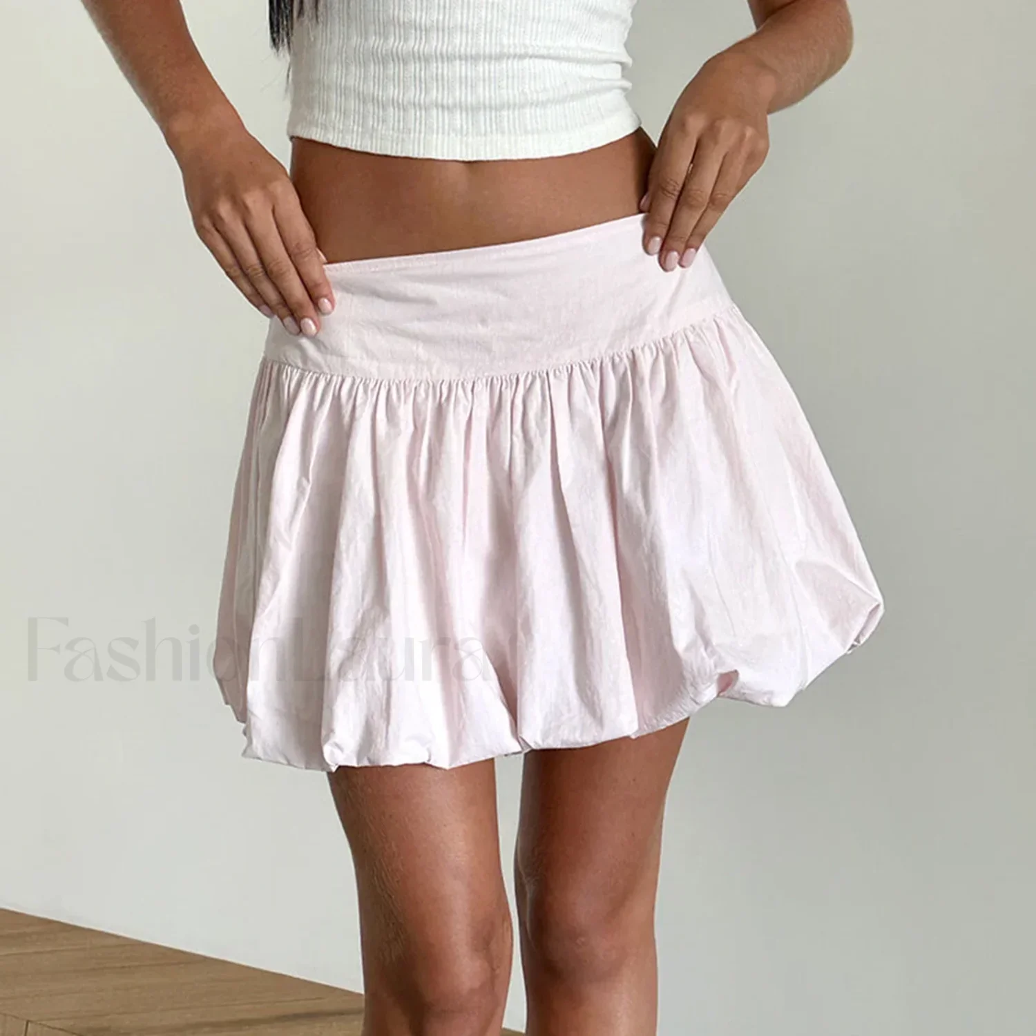 Pleated Lantern Ruffle Hem Skirt - Image 12