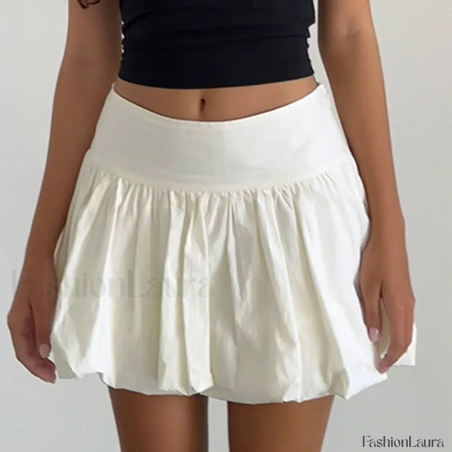 Pleated Lantern Ruffle Hem Skirt - Image 16