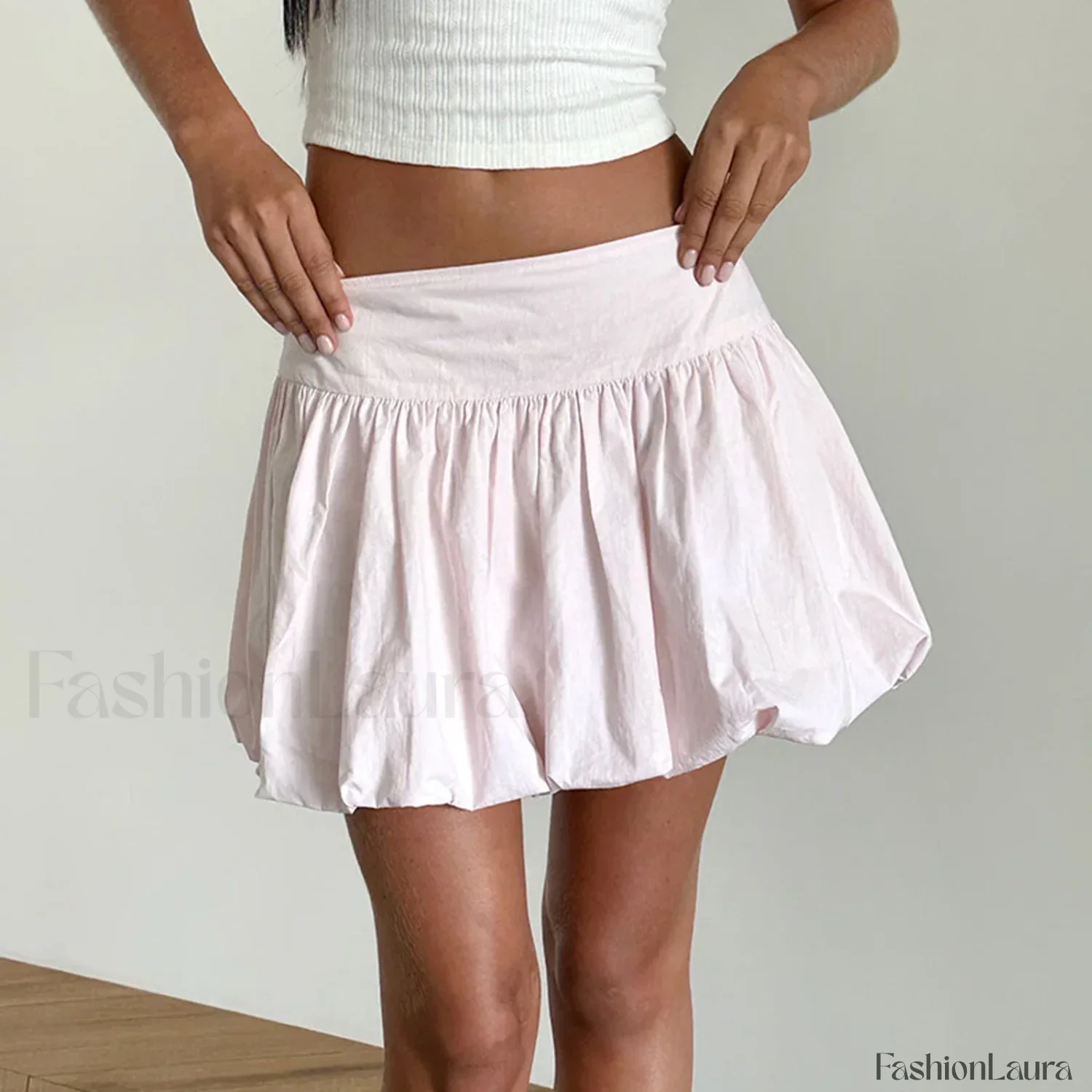 Pleated Lantern Ruffle Hem Skirt - Image 18