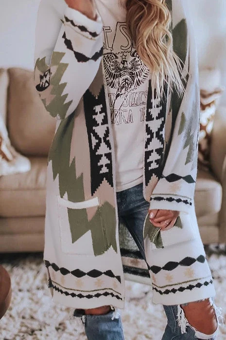 Printed Long Sleeve Wool Sweater - Image 8