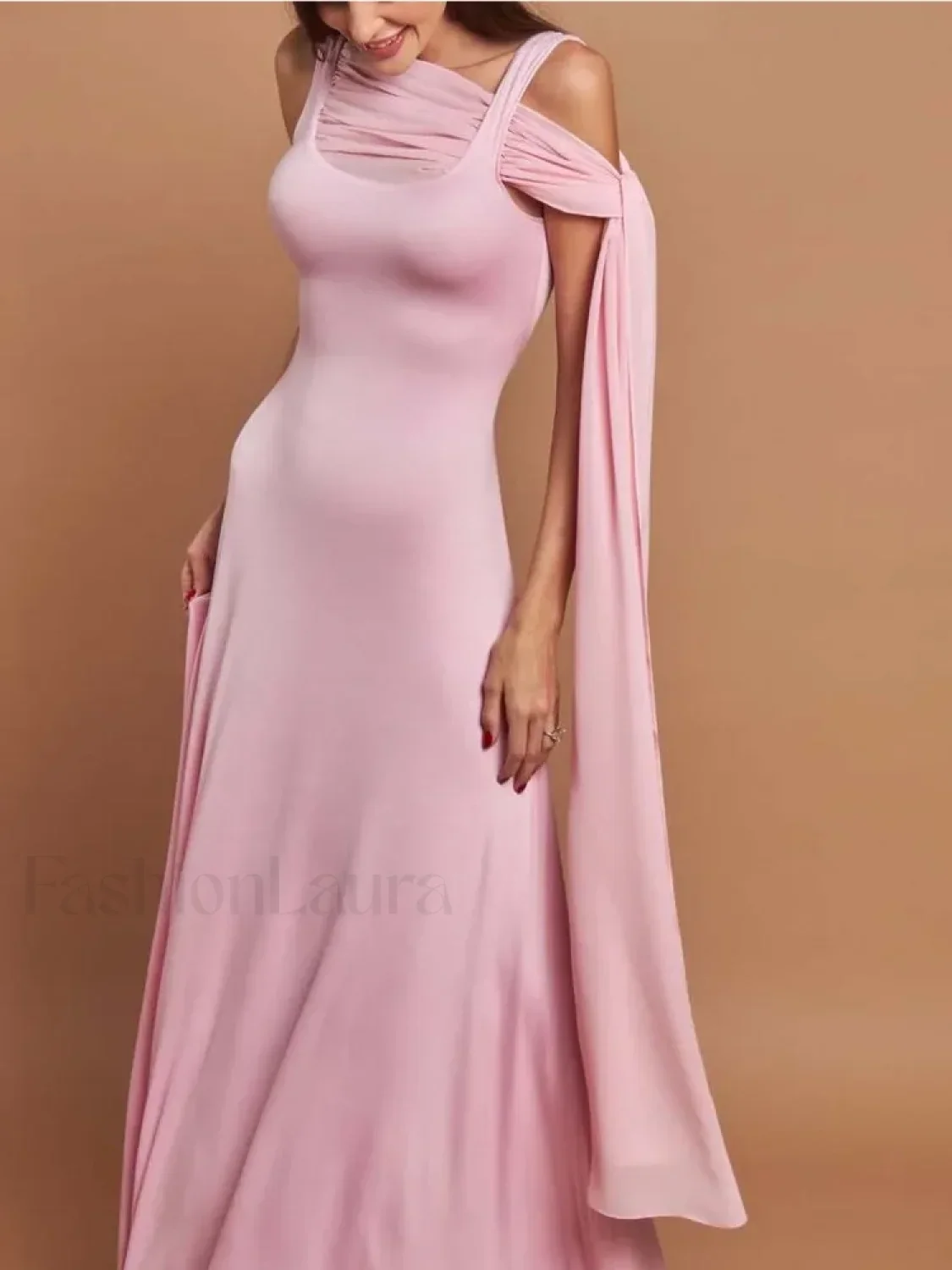 Ribbon Scarf Patchwork Maxi Dress - Image 9