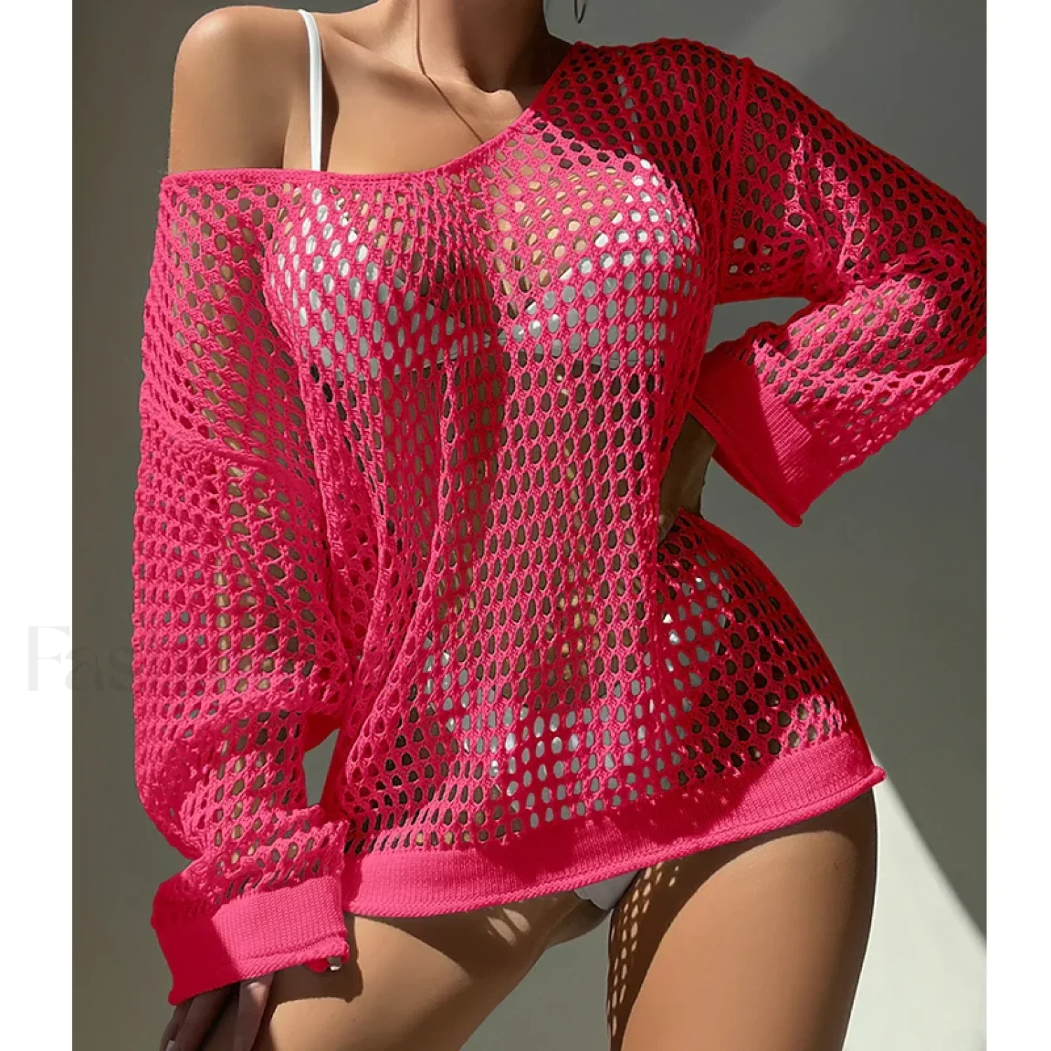 Round Neck Loose Swimsuit Cover Up - Image 2