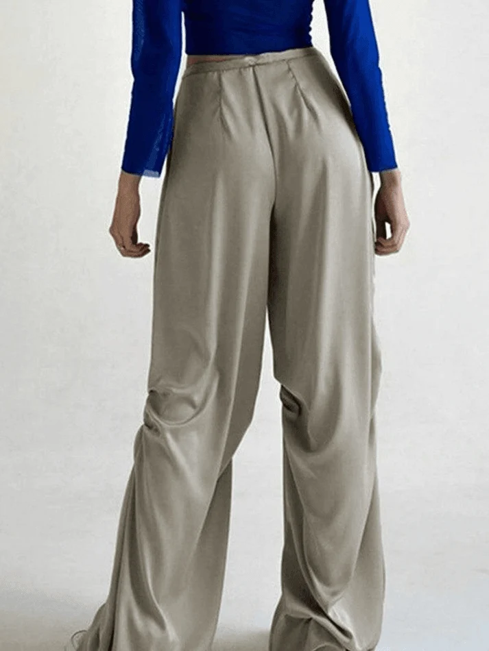 Ruched Drapey Casual Straight Leg Pants - Image 10