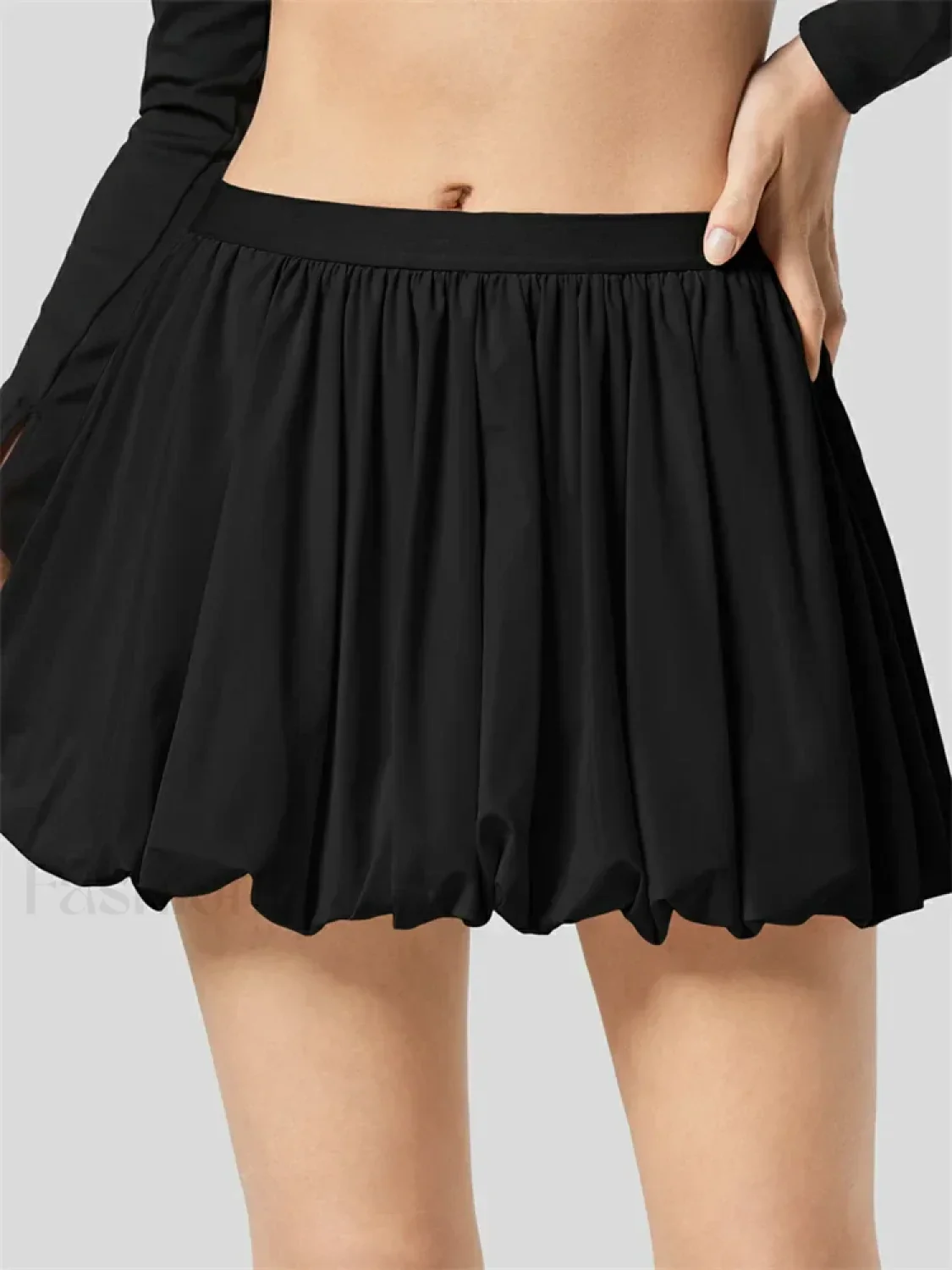 Ruched Pleated A-Line Mini Skirt - Image 4