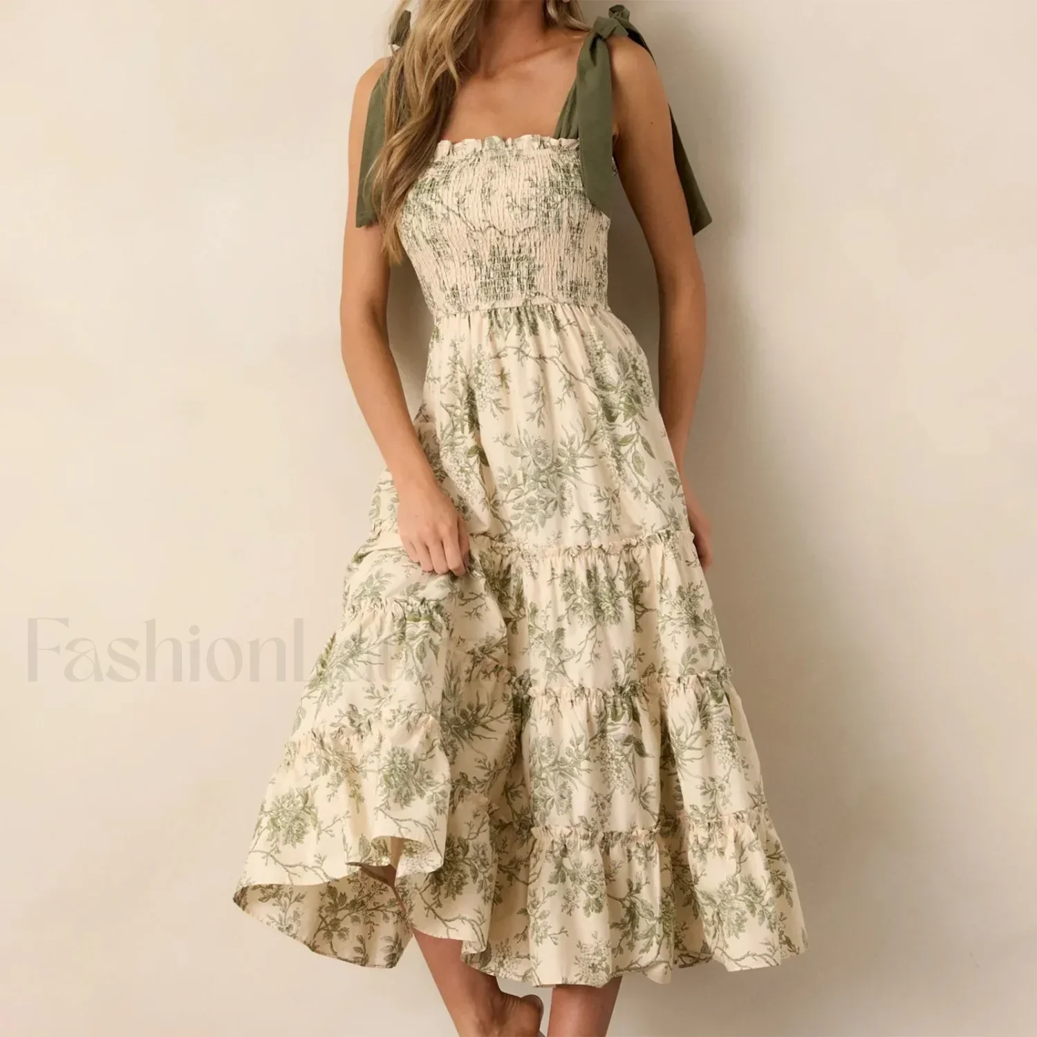 Ruffled Wide-Strap Midi Dress - Image 2