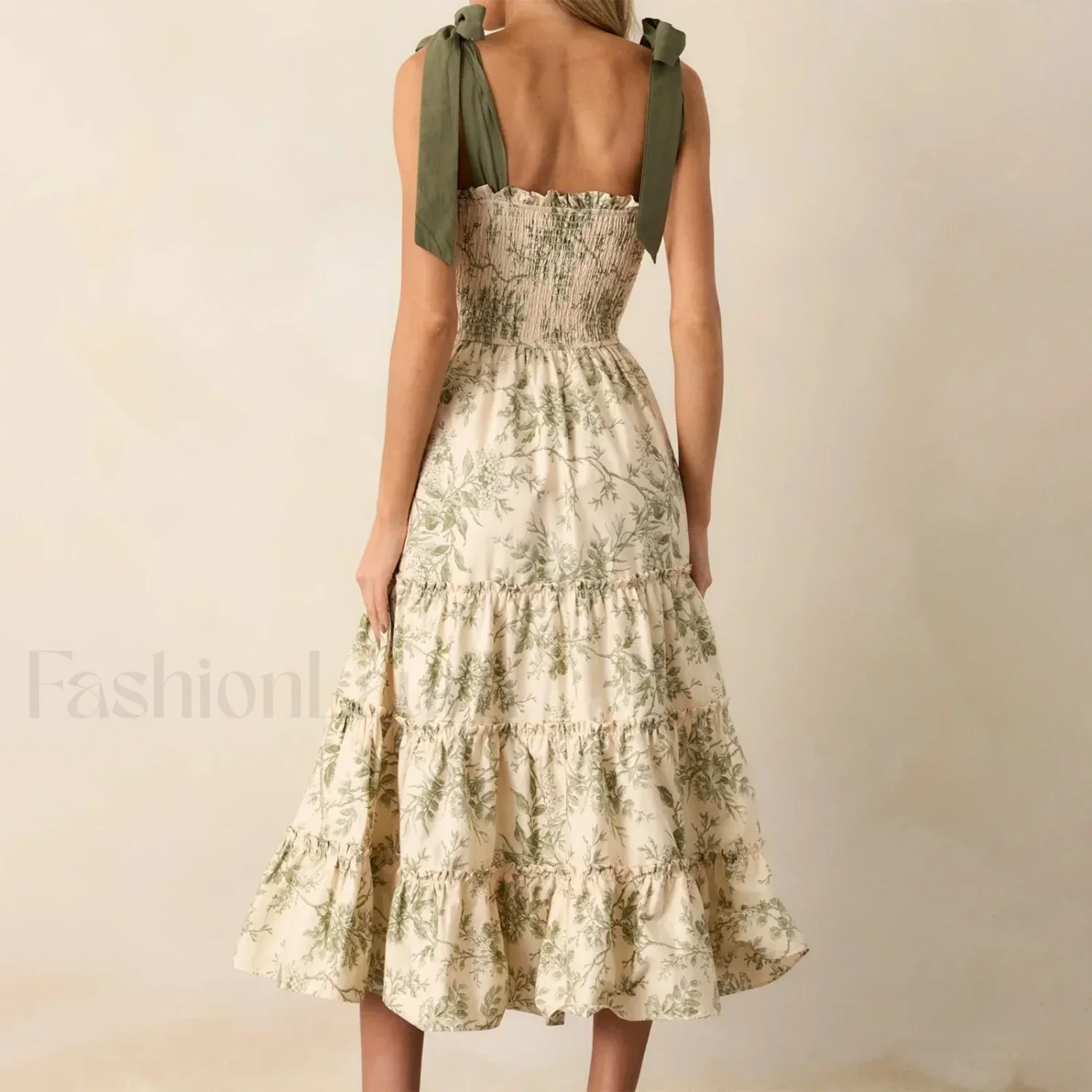 Ruffled Wide-Strap Midi Dress - Image 5