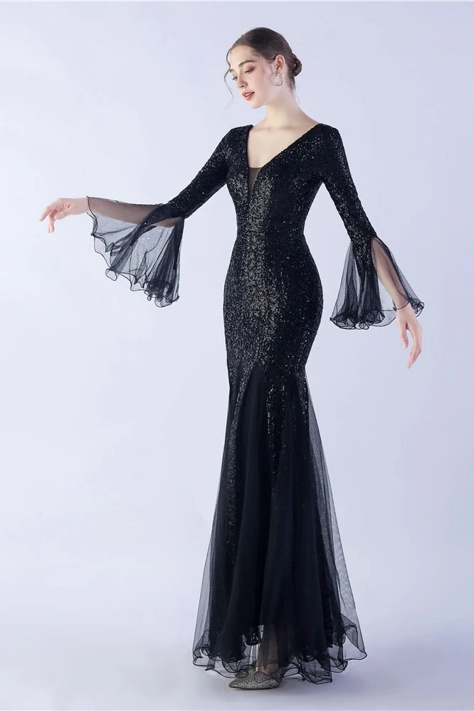 Sequin Ruffled Mesh Party Dress - Image 12