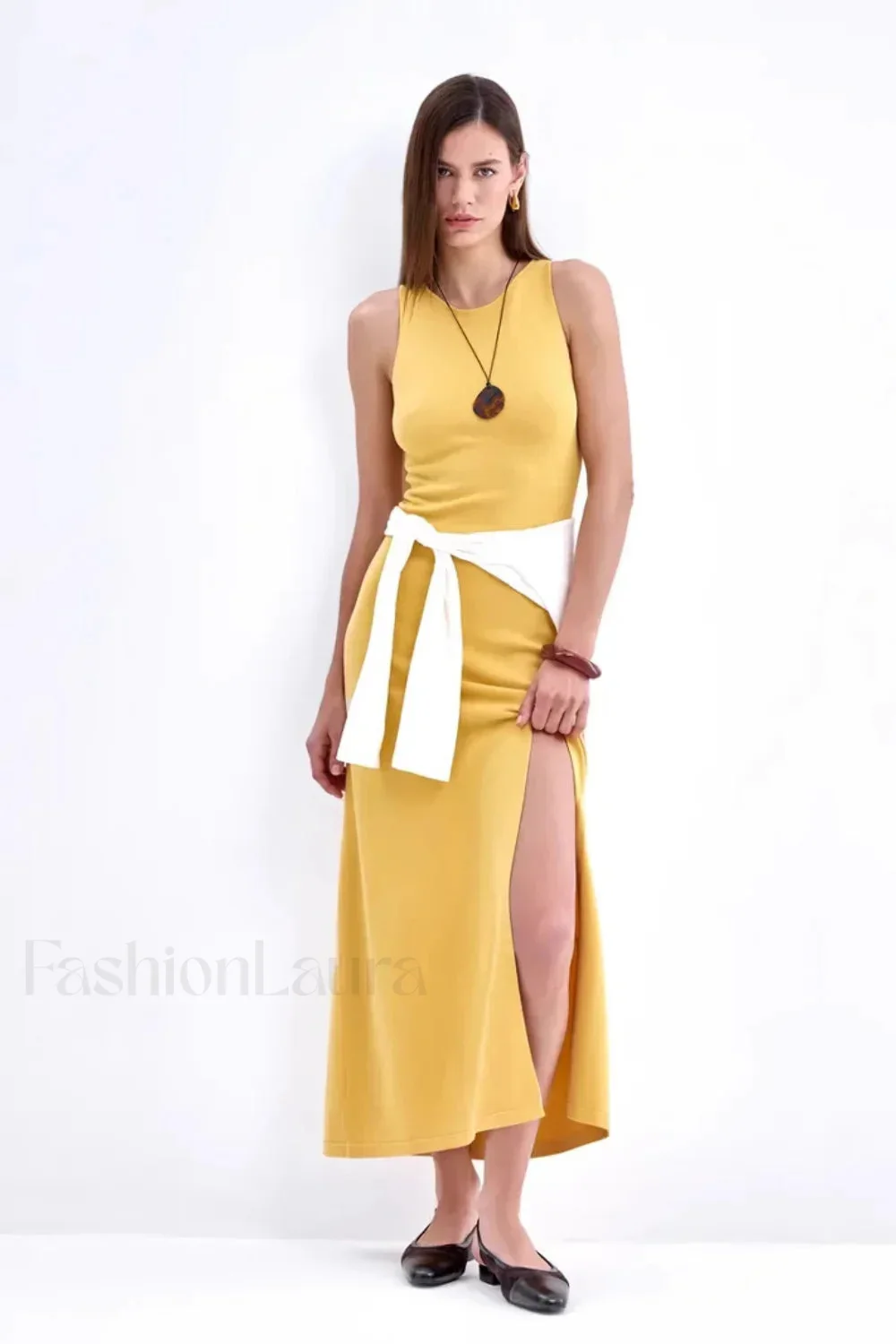 Sleeveless Split Bodycon Work Dress - Image 2