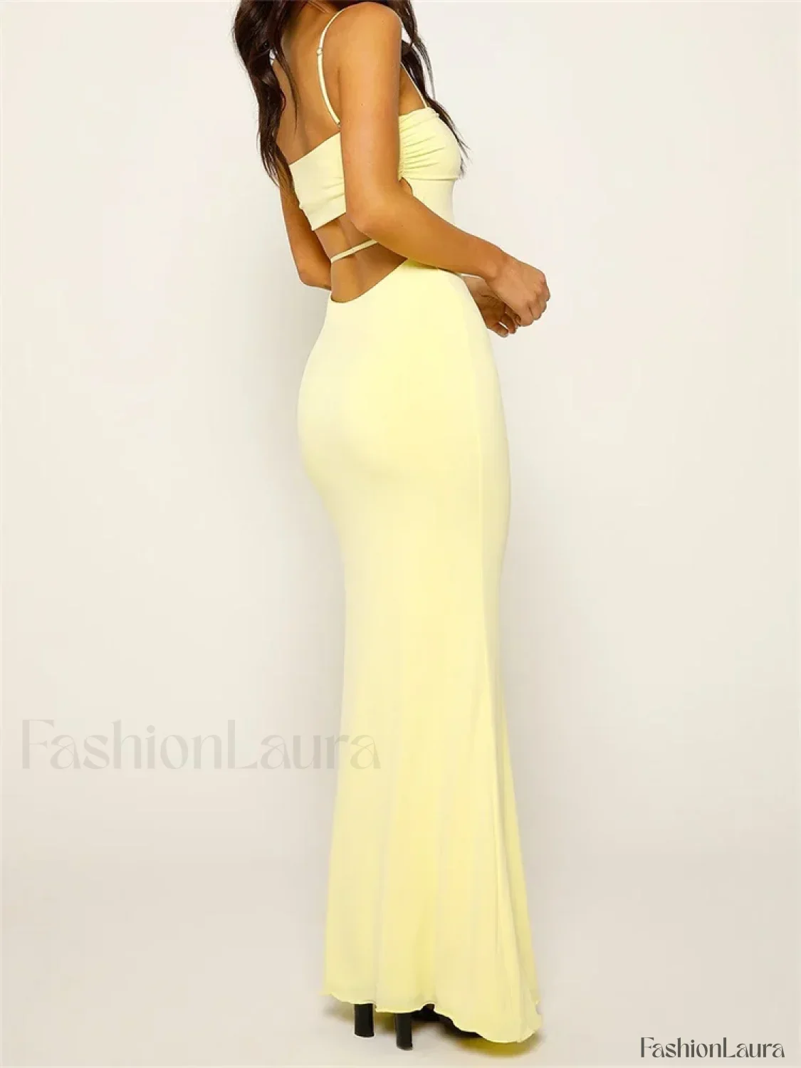 Slim Square Backless Maxi Dress - Image 10