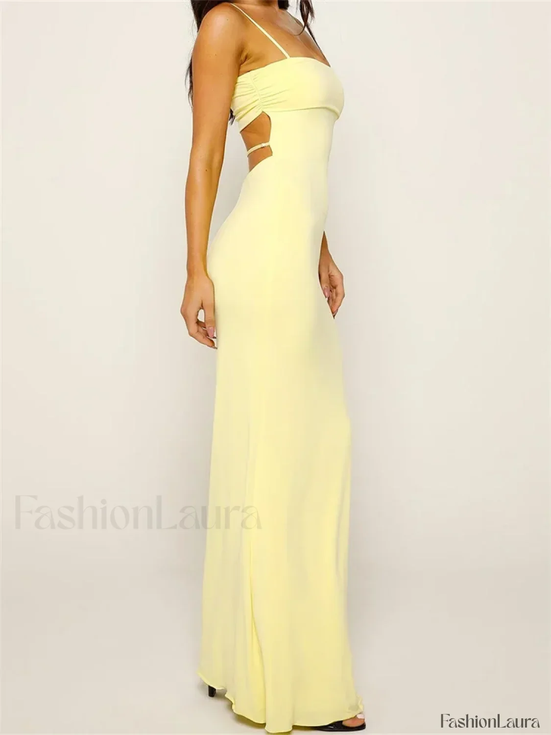 Slim Square Backless Maxi Dress - Image 11