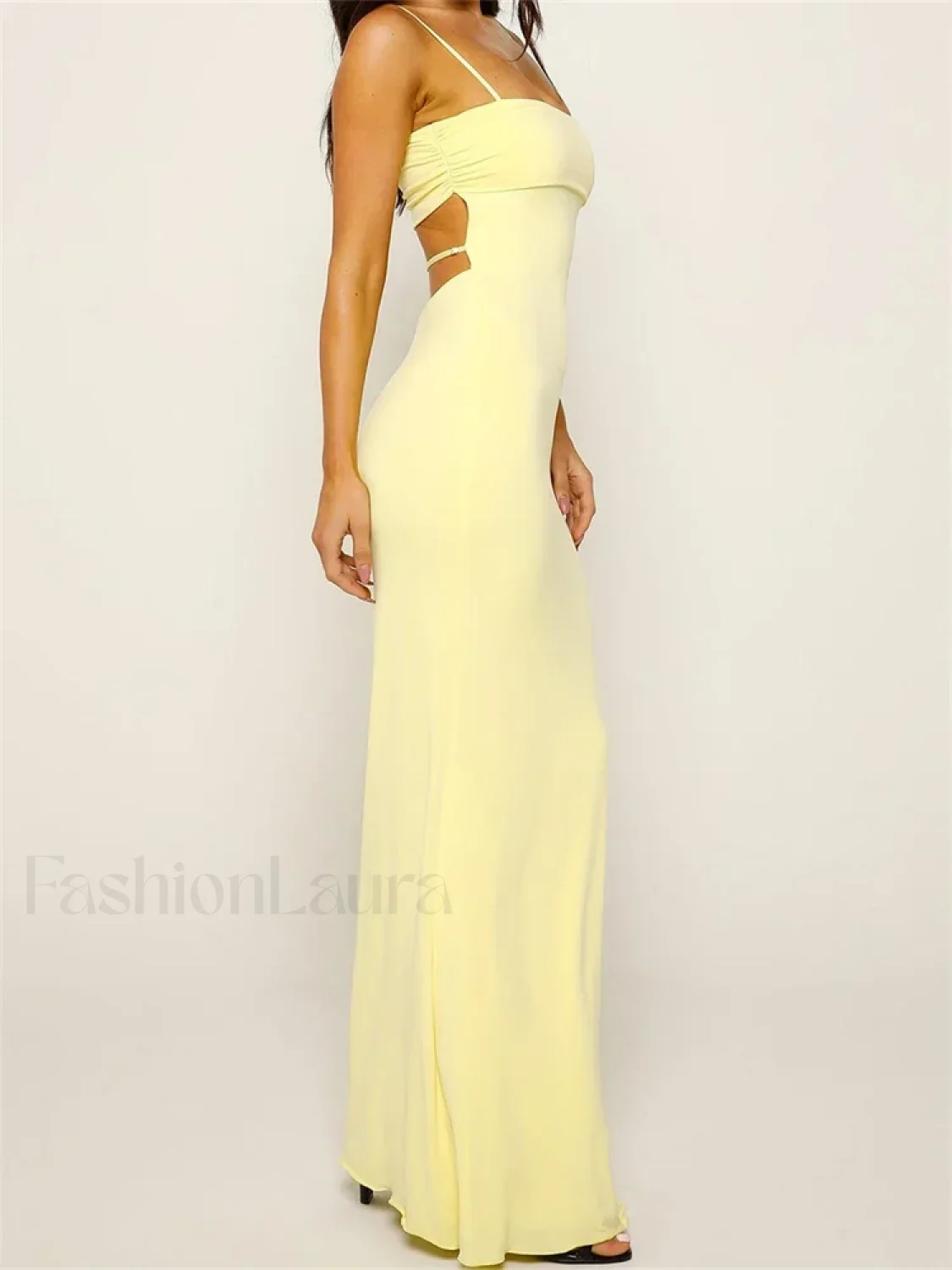 Slim Square Backless Maxi Dress - Image 7