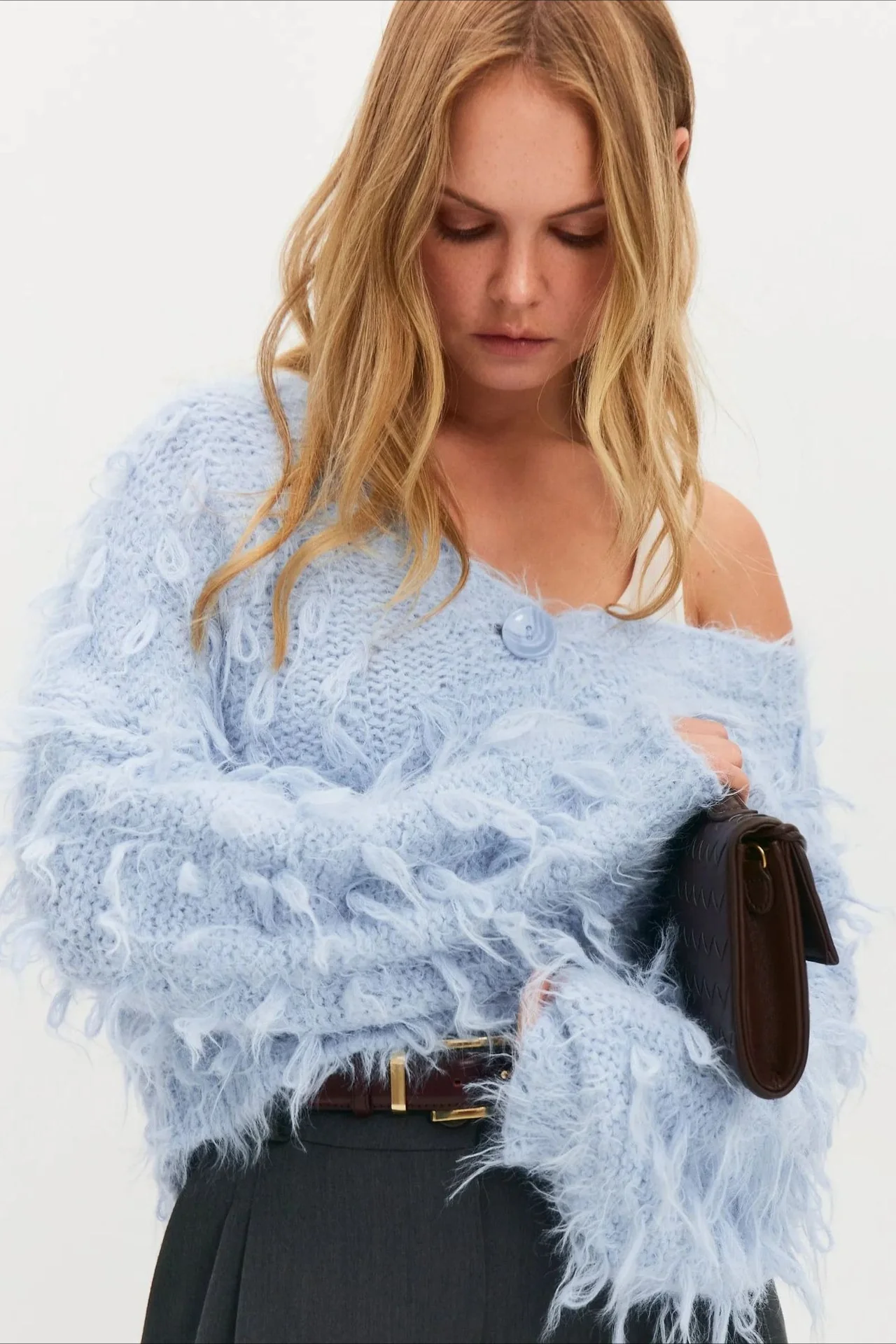 Slouchy V-Neck Tasseled Loose Solid Sweater - Image 14