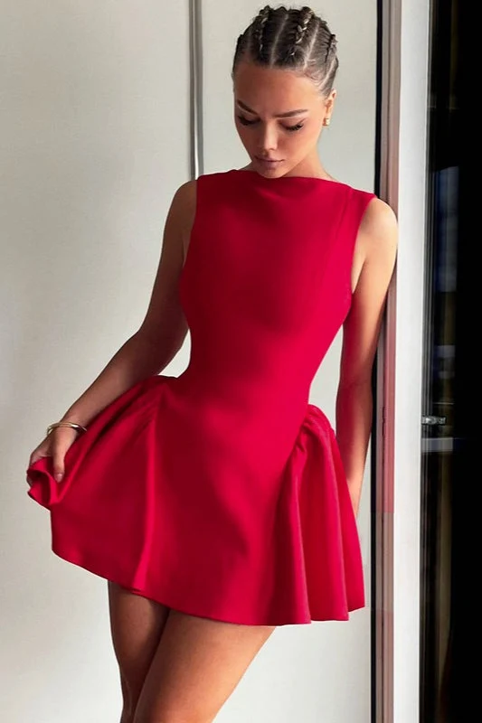 Solid Sleeveless Backless Bodycon Cocktail Dress - Image 8